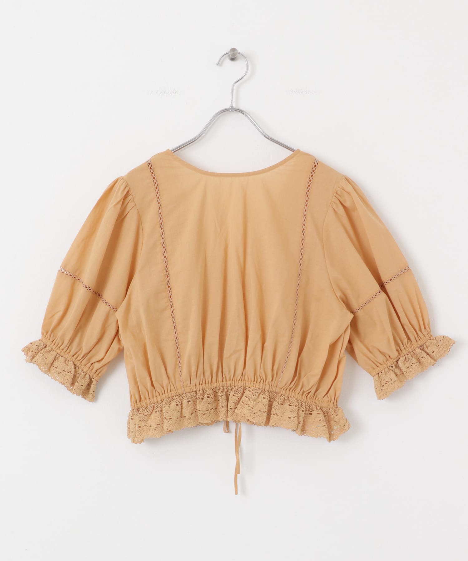 2WAYコンパクトレースブラウス APRICOT one