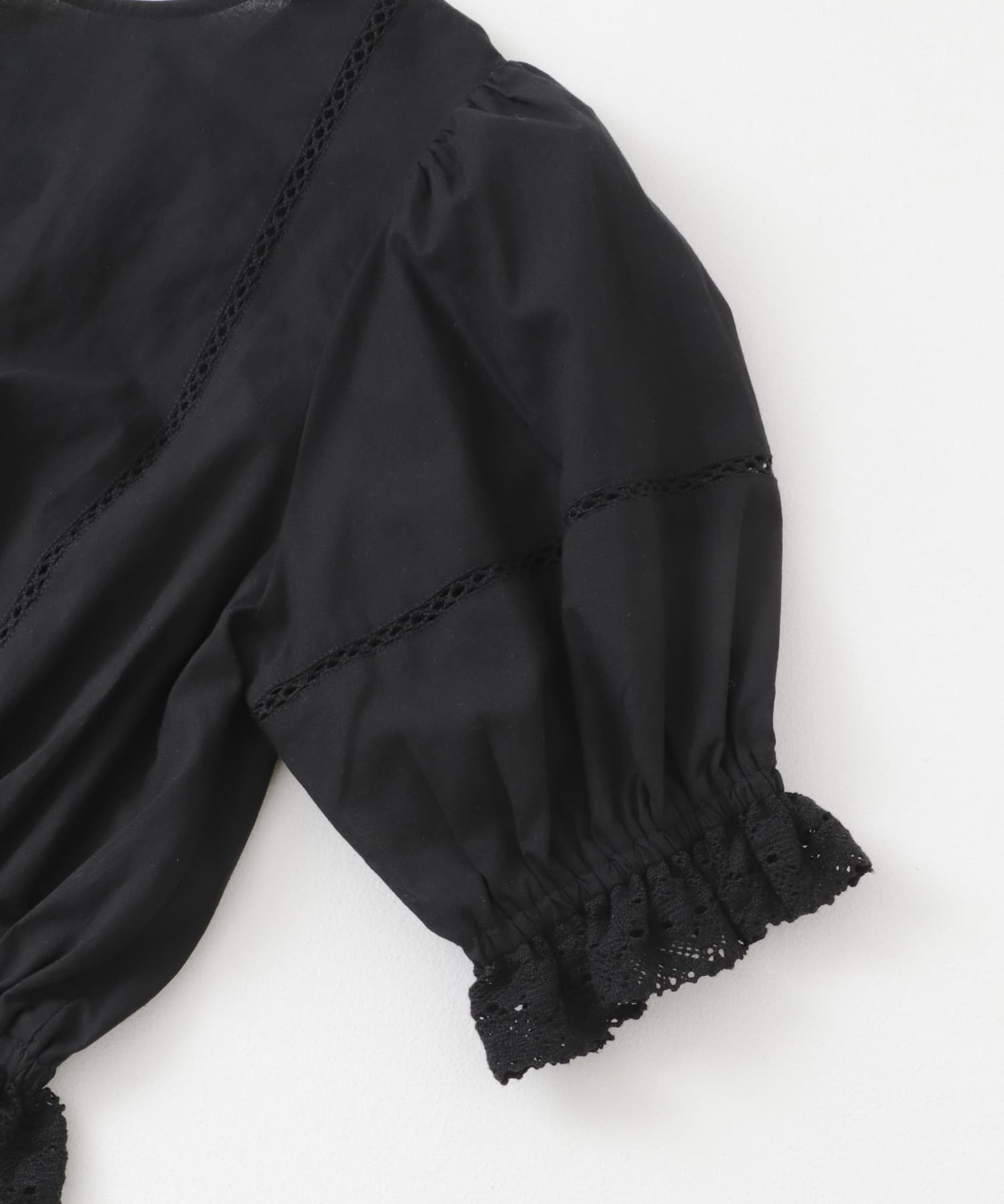 2WAYコンパクトレースブラウス BLACK one