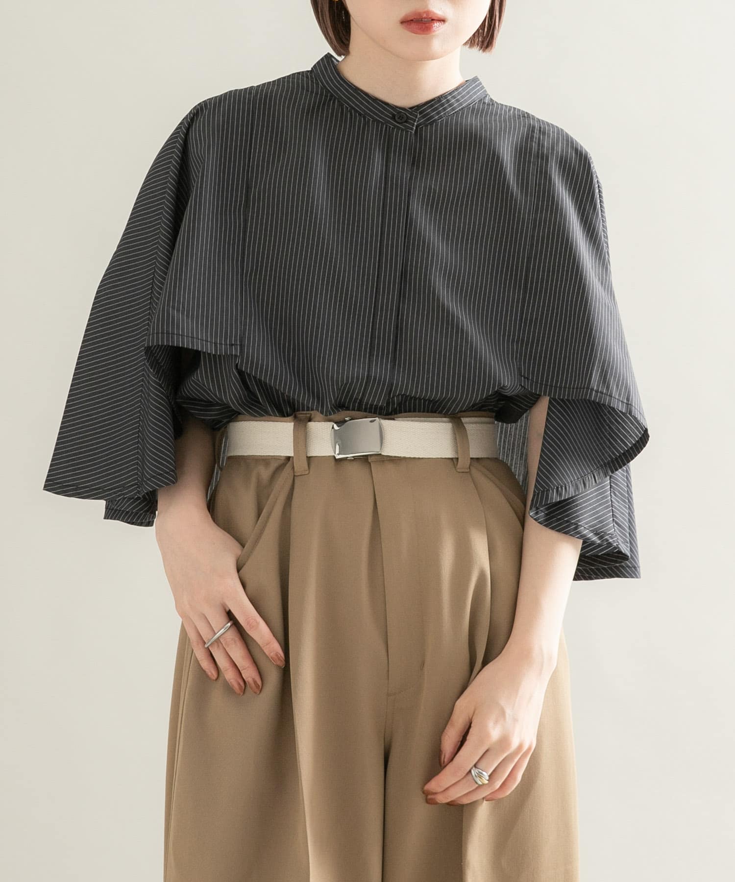 ストライプマントシャツ