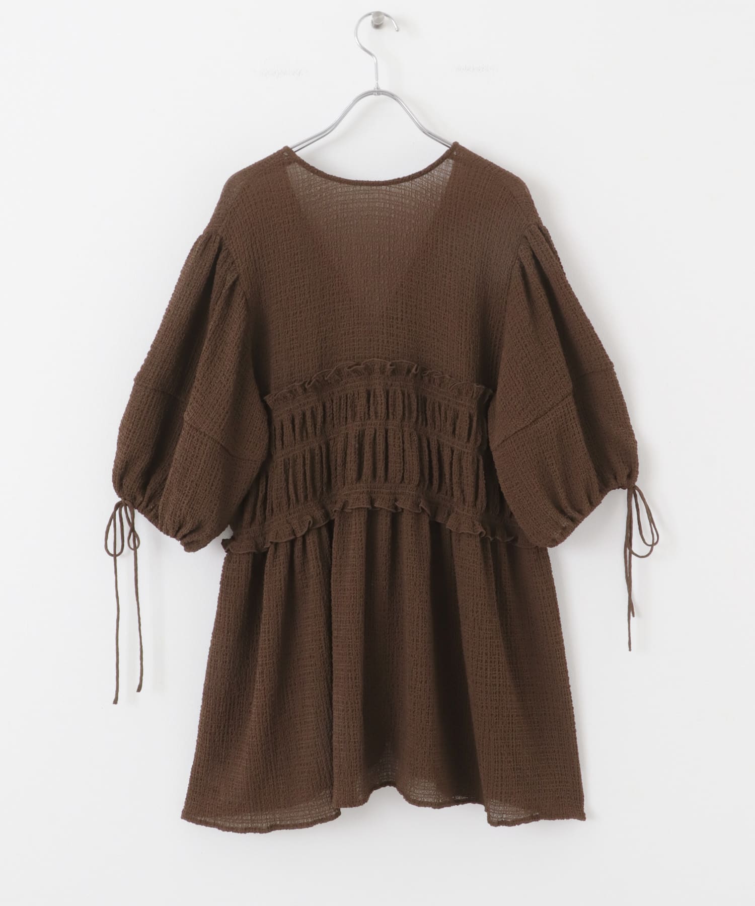 フロントリボンチュニック BROWN one