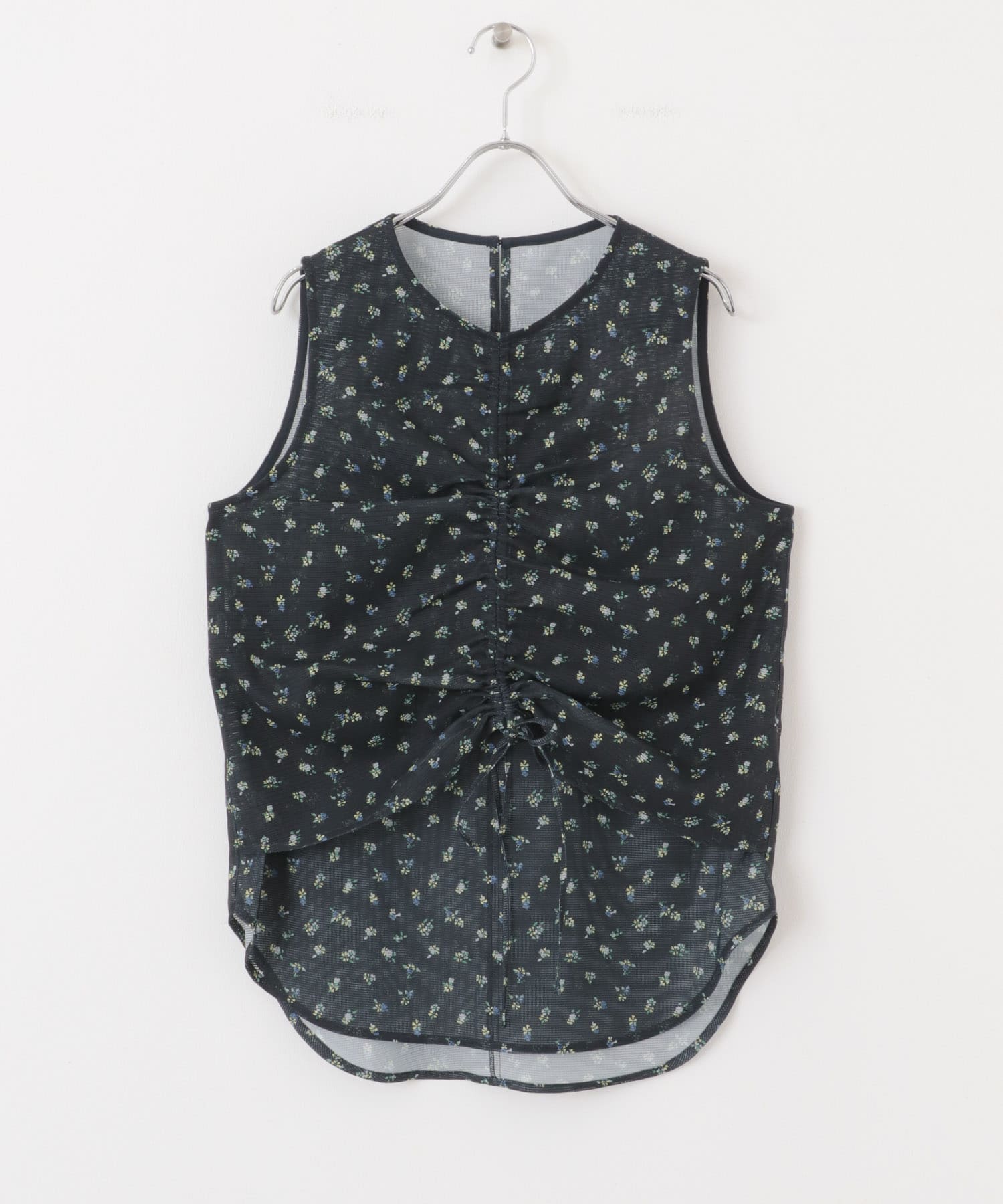 フラワープリントメッシュトップス NAVY one