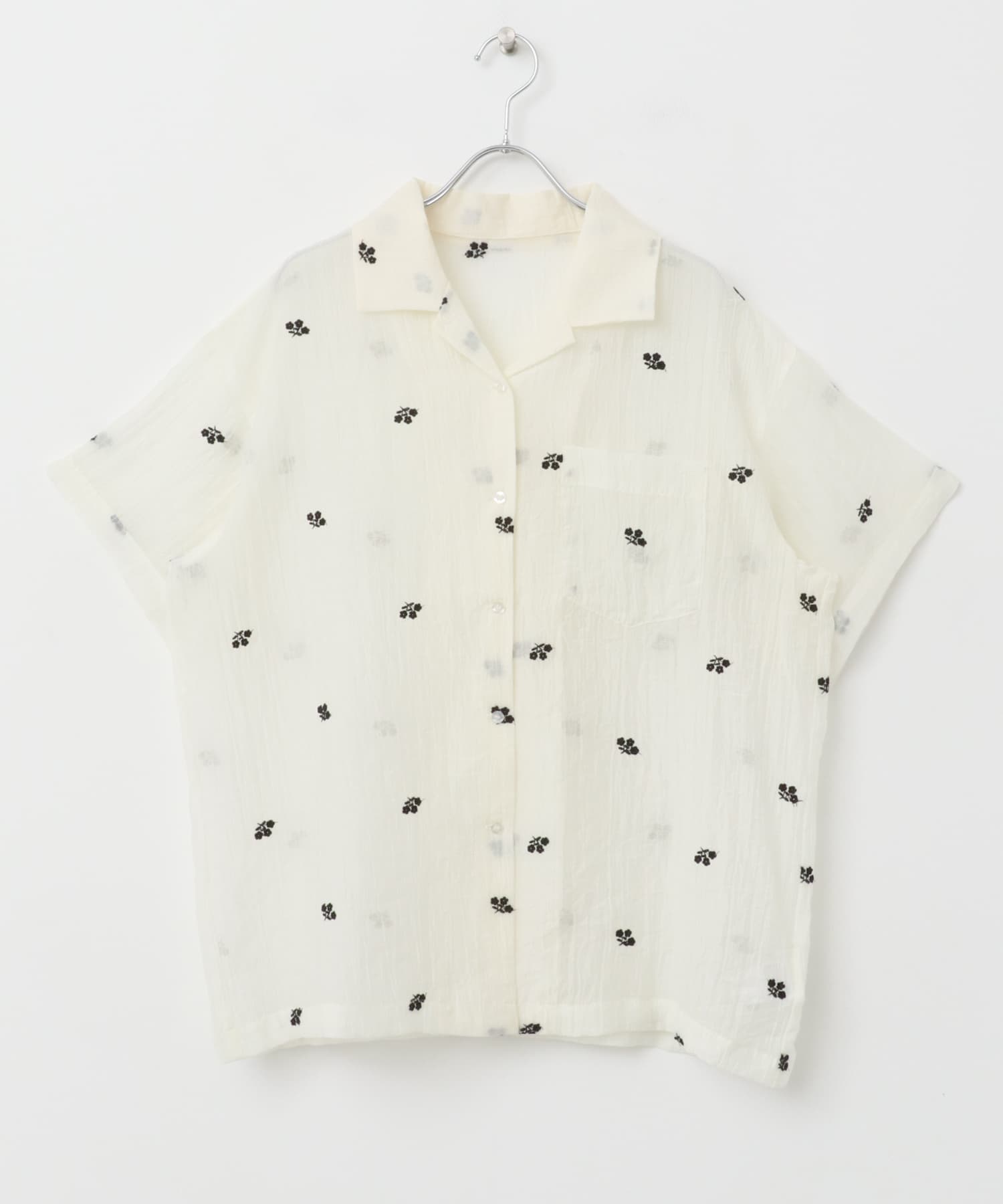 エンブロイダリーシアーシャツ OFF one