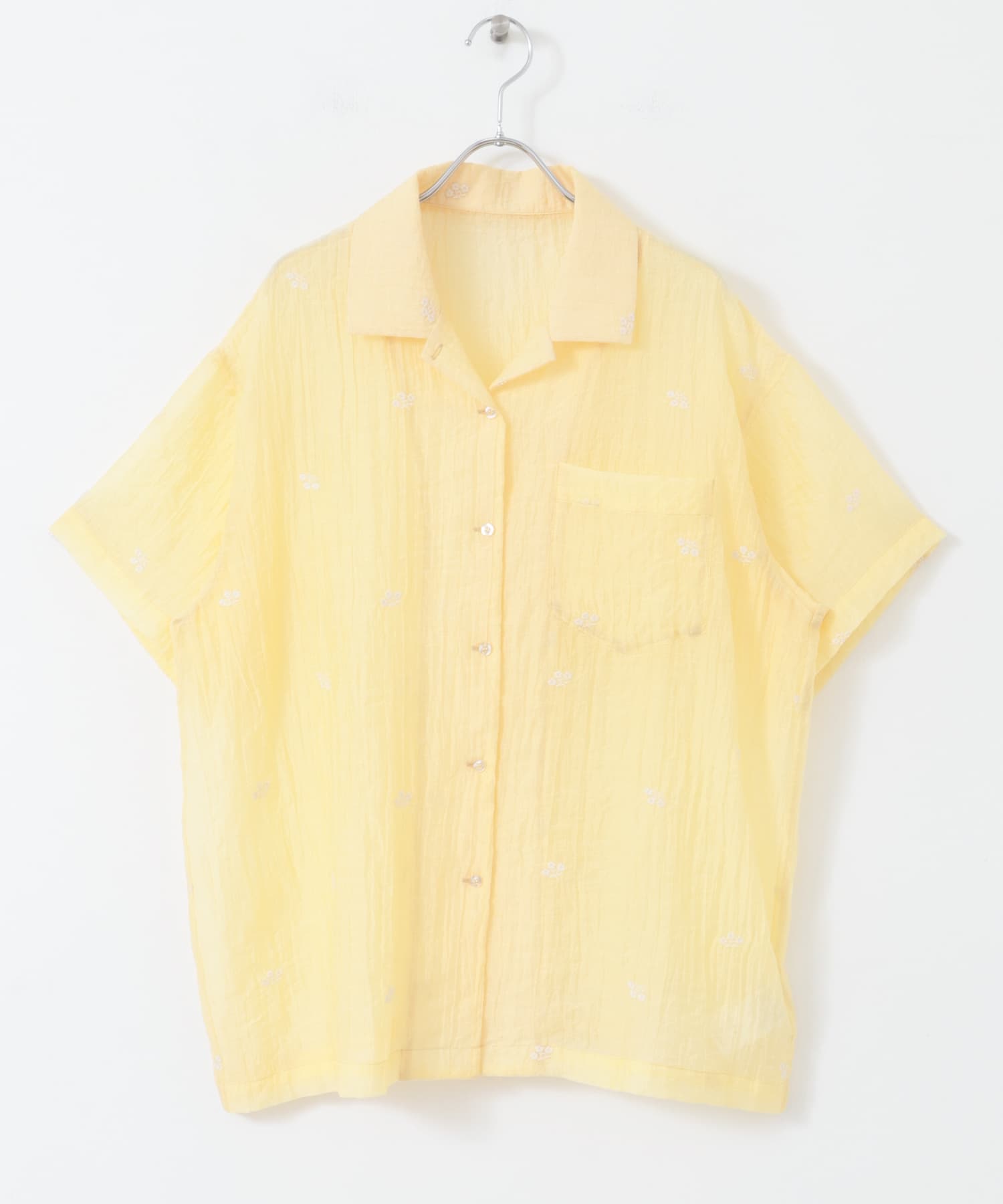エンブロイダリーシアーシャツ YELLOW one