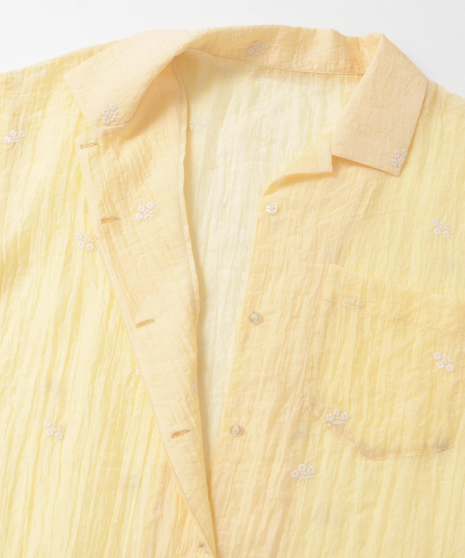 エンブロイダリーシアーシャツ YELLOW one