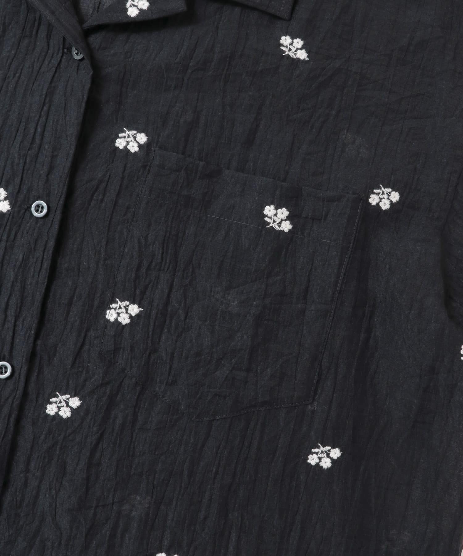 エンブロイダリーシアーシャツ BLACK one