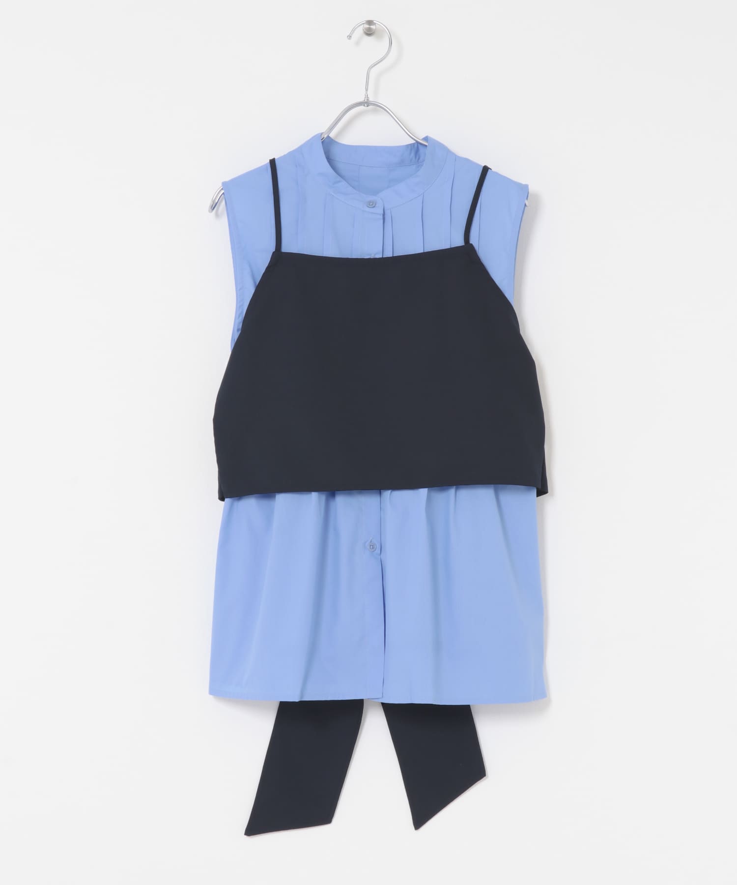 ビスチェSETピンタックシャツ NVY×LILAC one