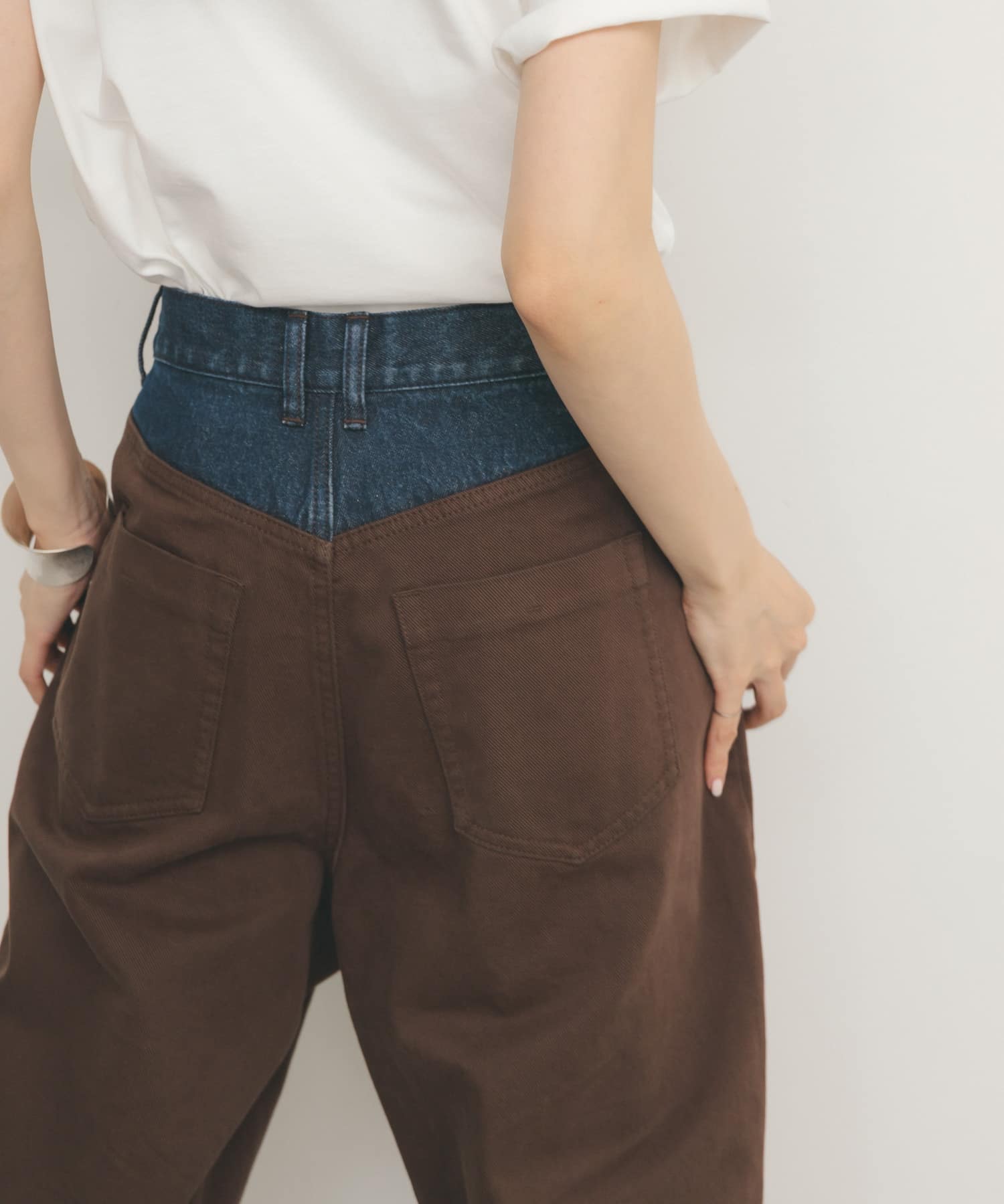 『2サイズ展開』バイカラーコクーンパンツ