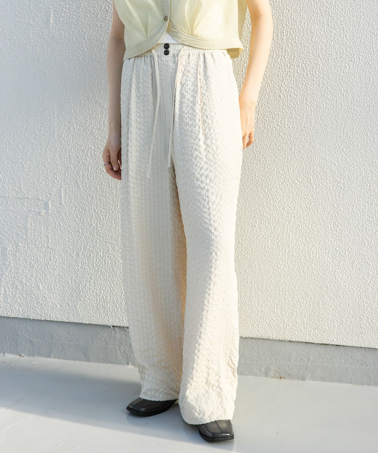 ストライプイージーパンツ