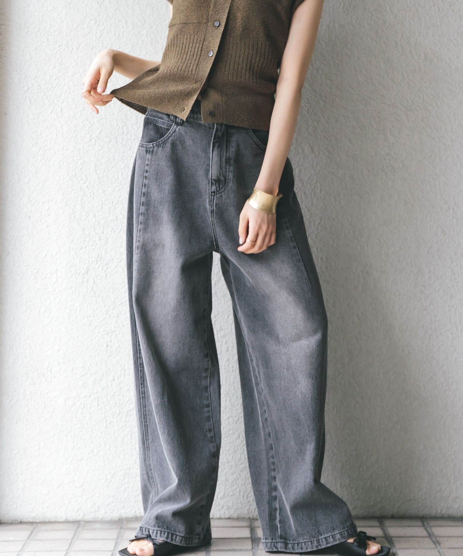 『2サイズ展開』ドローストリングデニム