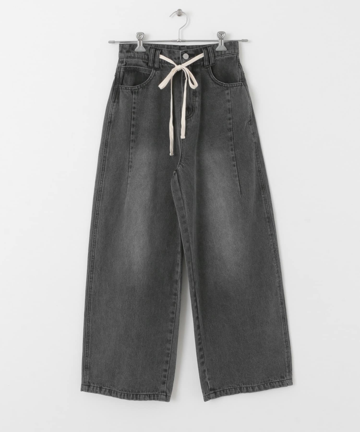 『2サイズ展開』ドローストリングデニム BLACK 36