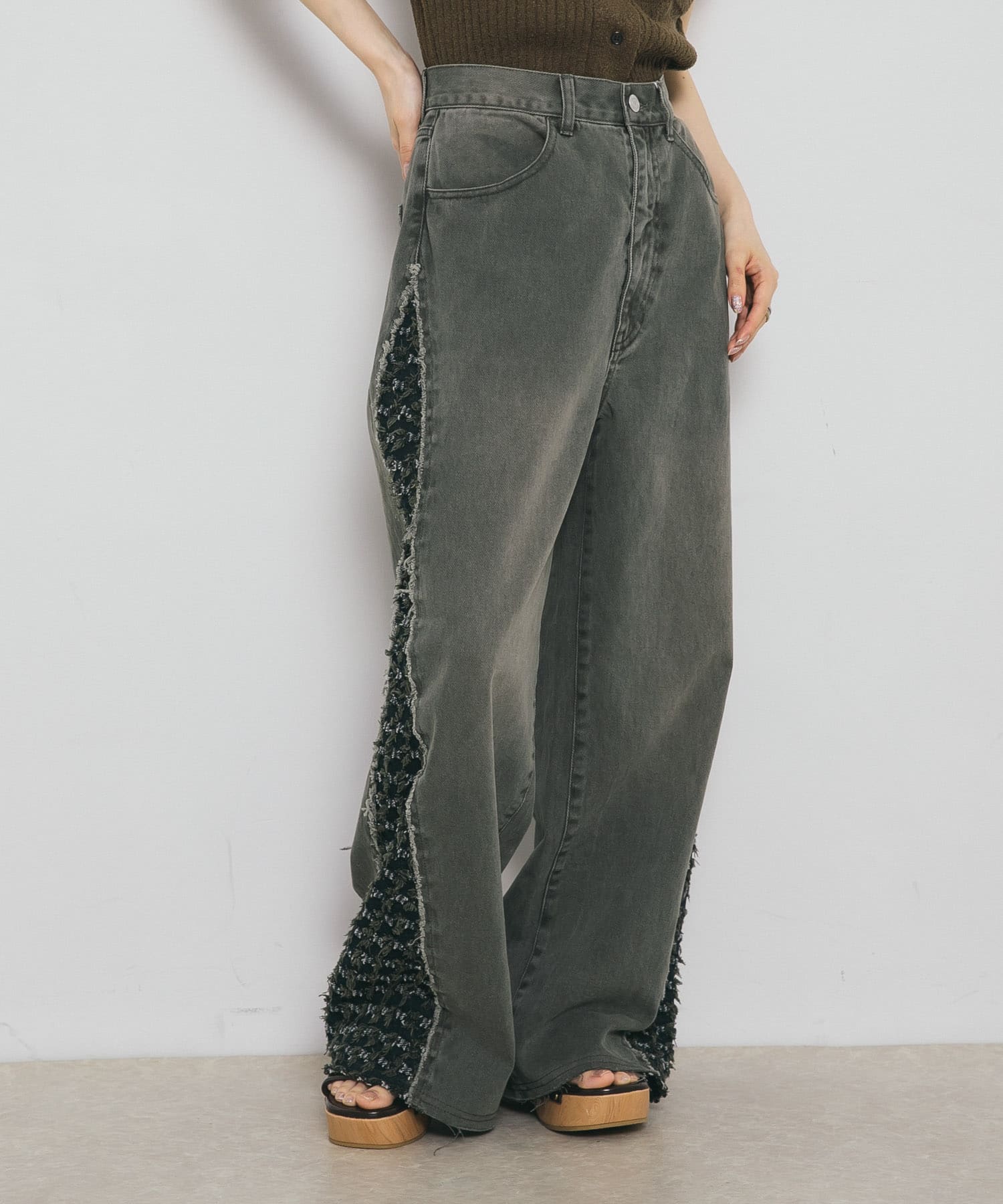 『2サイズ展開』ジャガードラインデニム