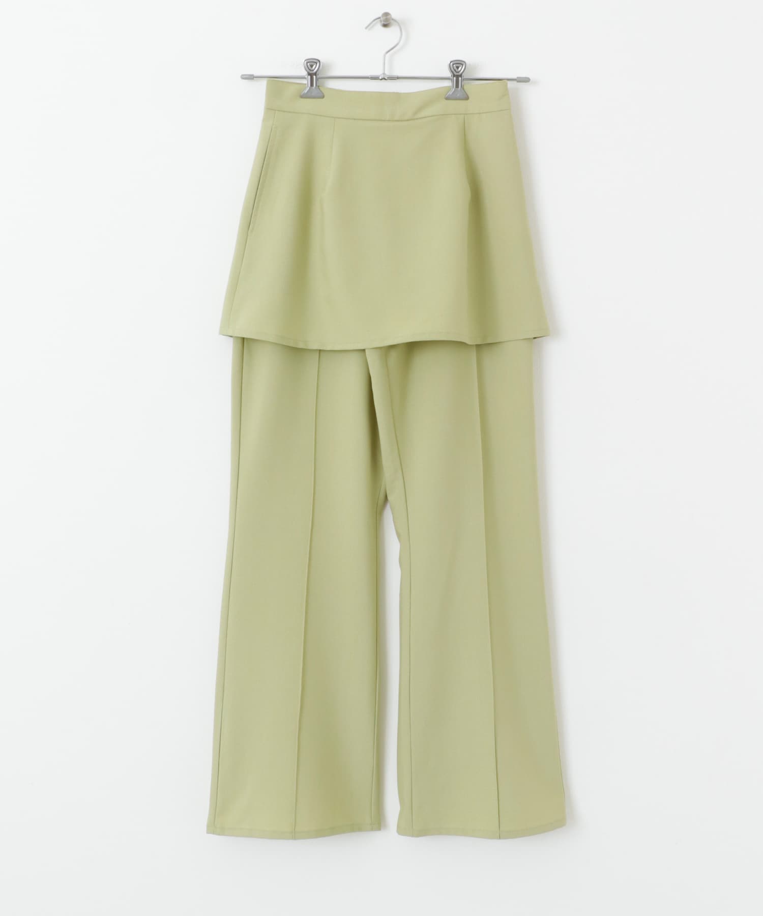 『2サイズ展開』スカートレイヤードフレアパンツ BEIGE 36