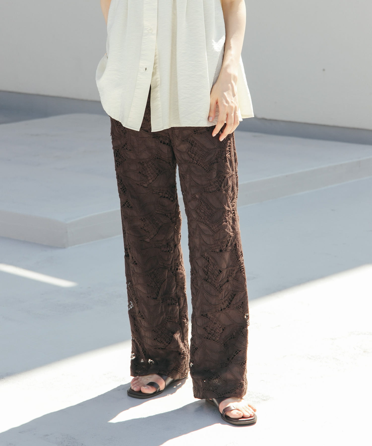 ケミカルレースイージーパンツ