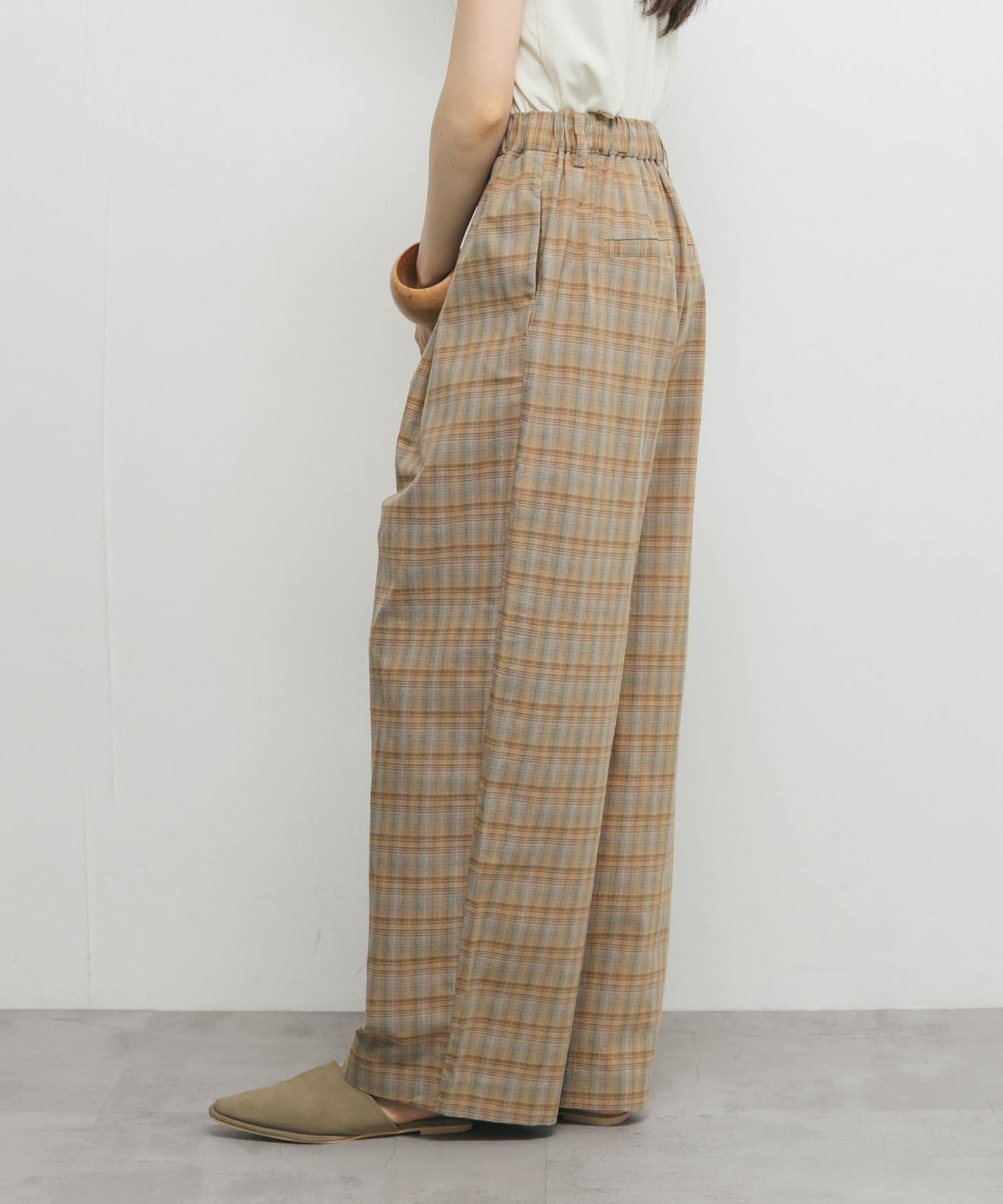 チェックイージーパンツ