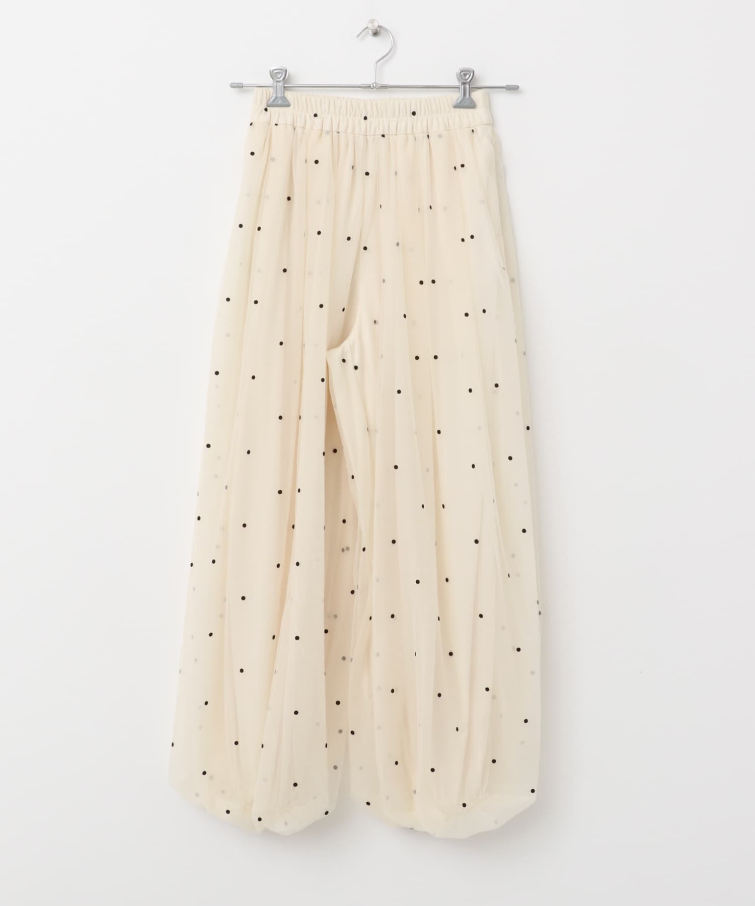 フロッキードットチュールバルーンパンツ IVORY one