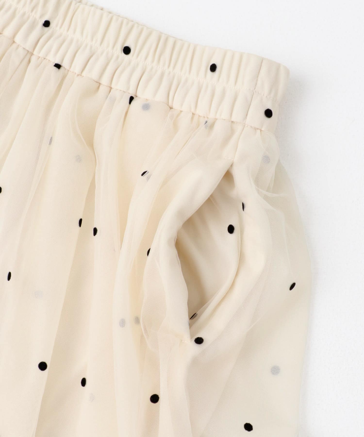 フロッキードットチュールバルーンパンツ IVORY one