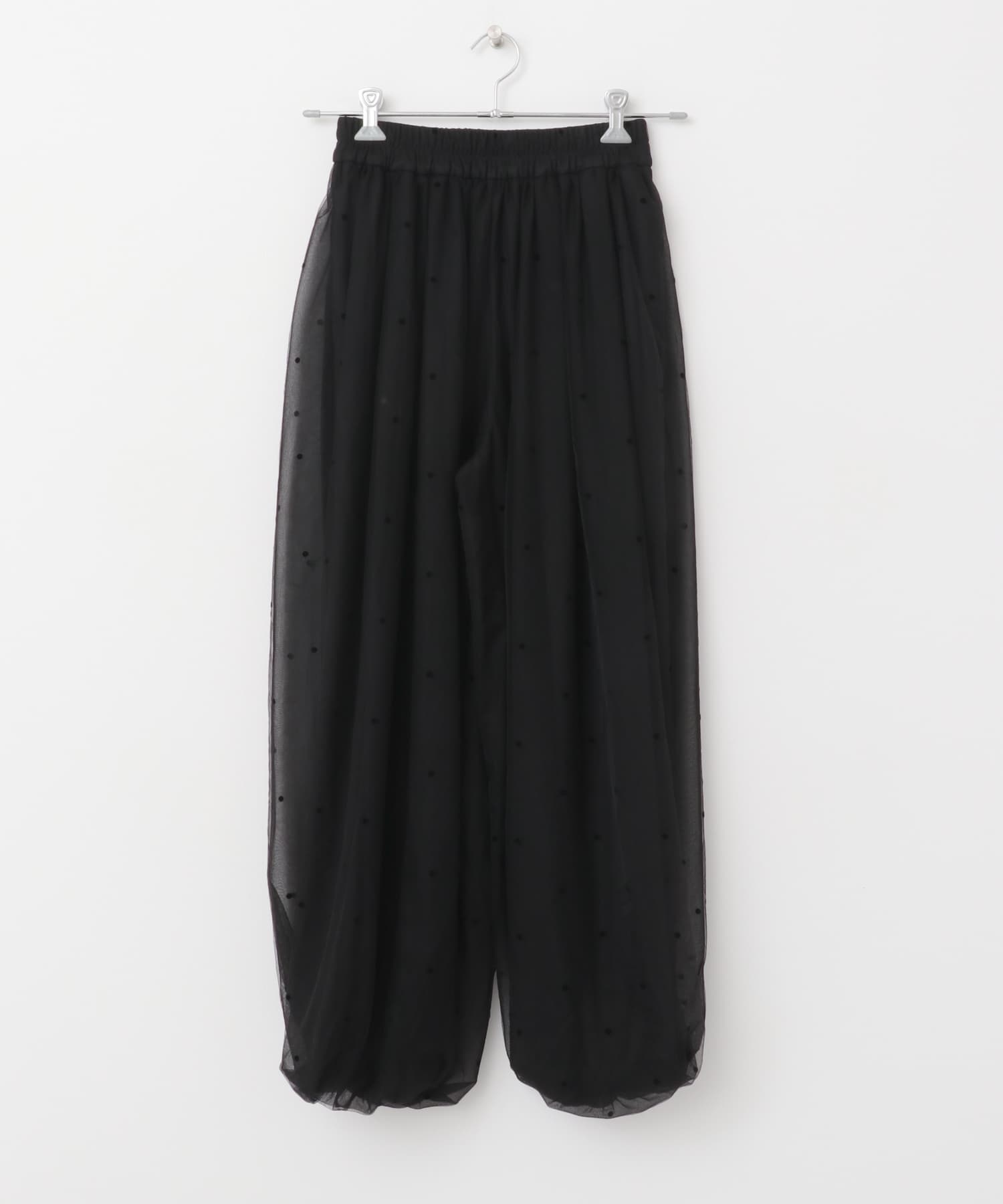 フロッキードットチュールバルーンパンツ BLACK one