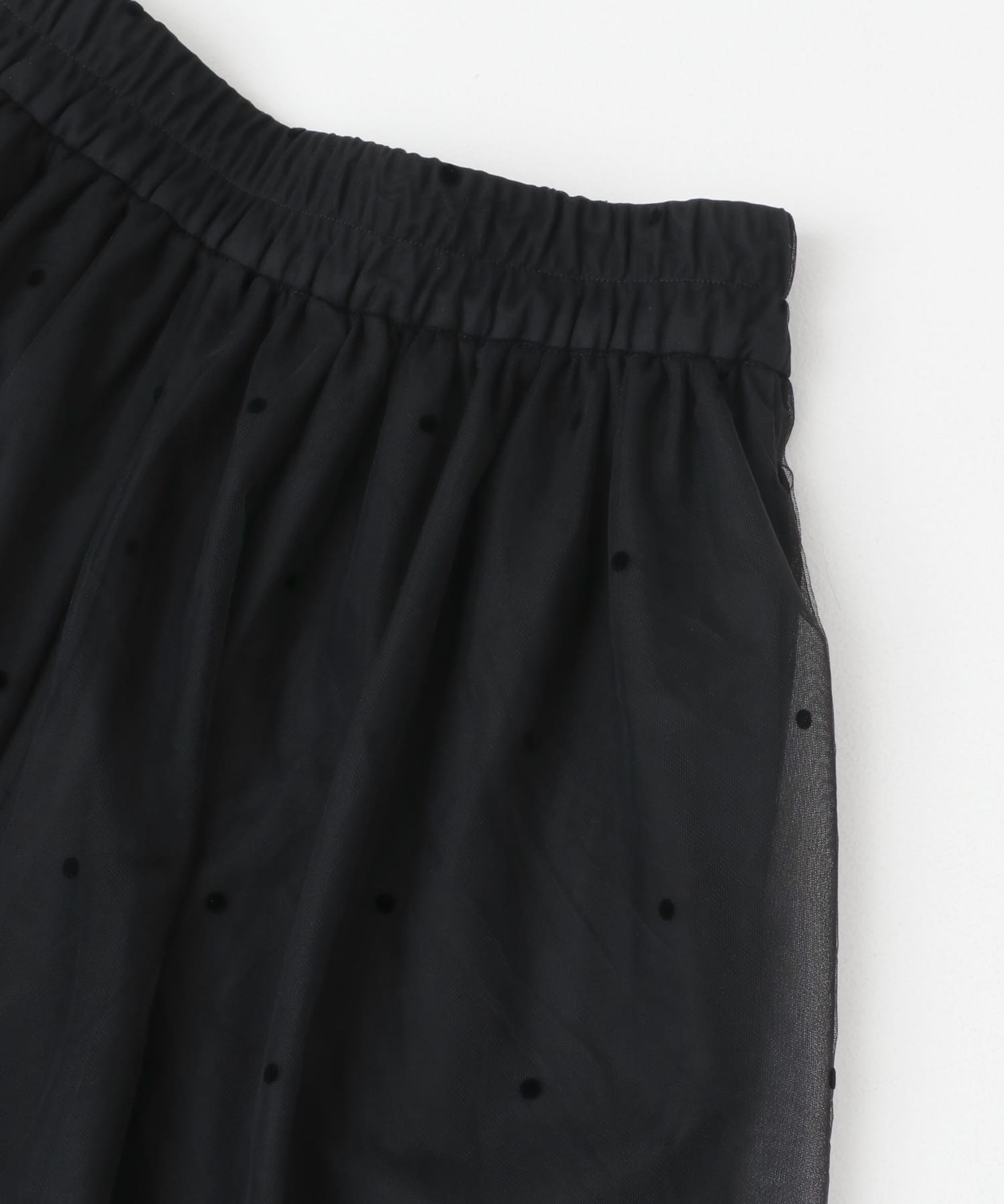 フロッキードットチュールバルーンパンツ BLACK one