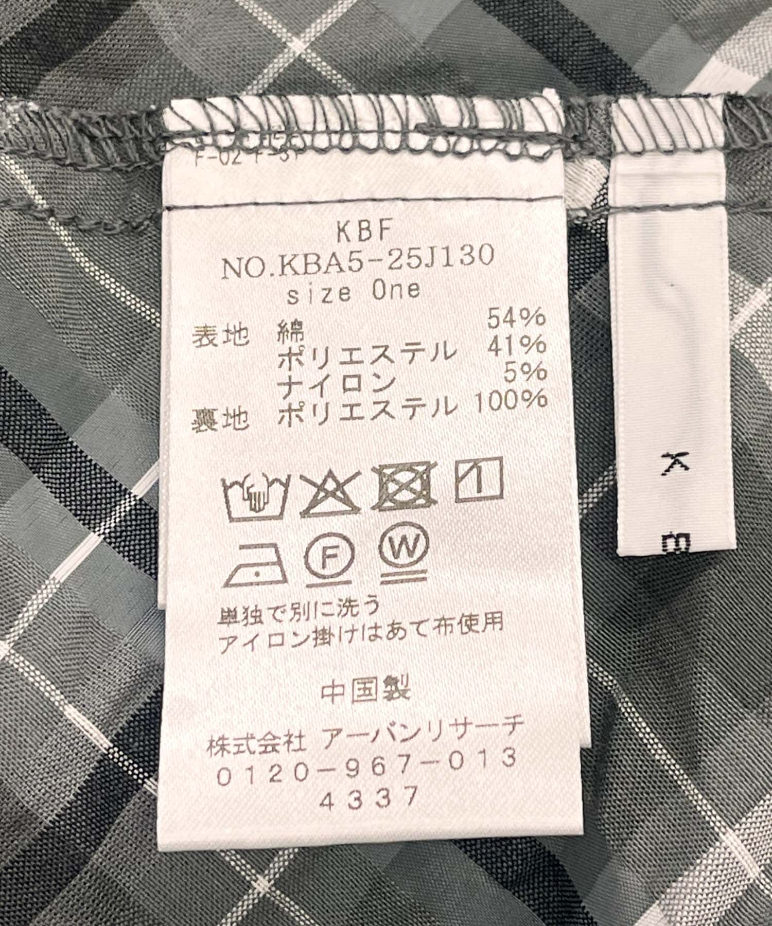 シアーチェックIラインスカート MOSS GRAY one