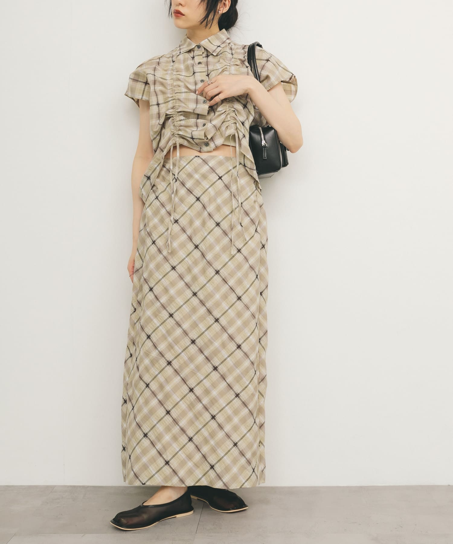 シアーチェックIラインスカート