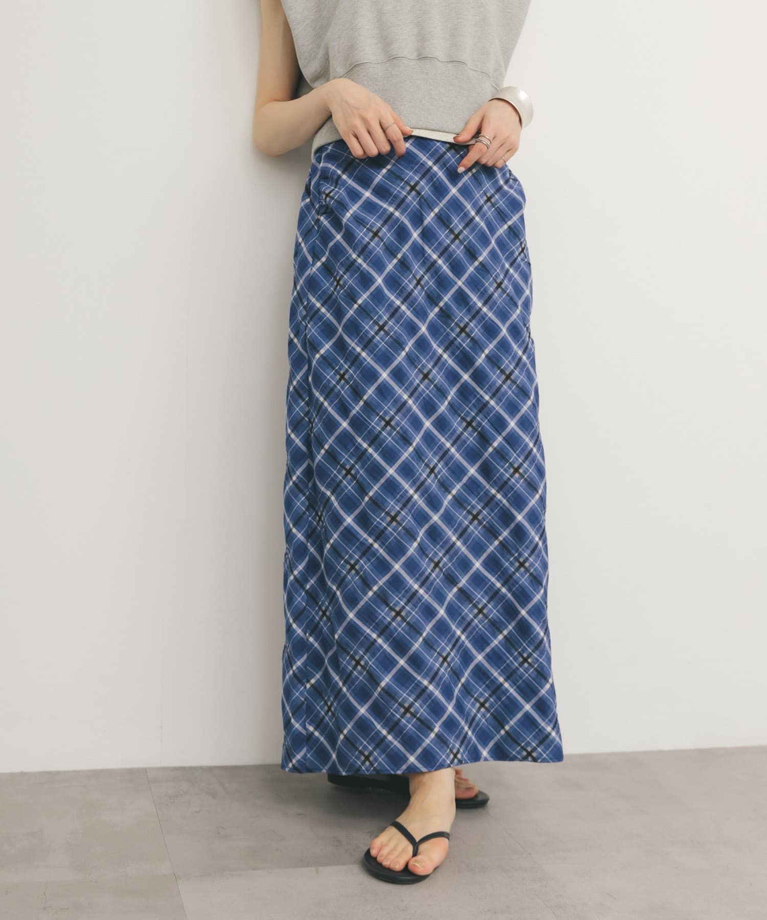 コムデギャルソン 06SS タータンチェックプリーツシアースカート シアーチェックIラインスカート(one MOSS GRAY): スカート｜URBAN