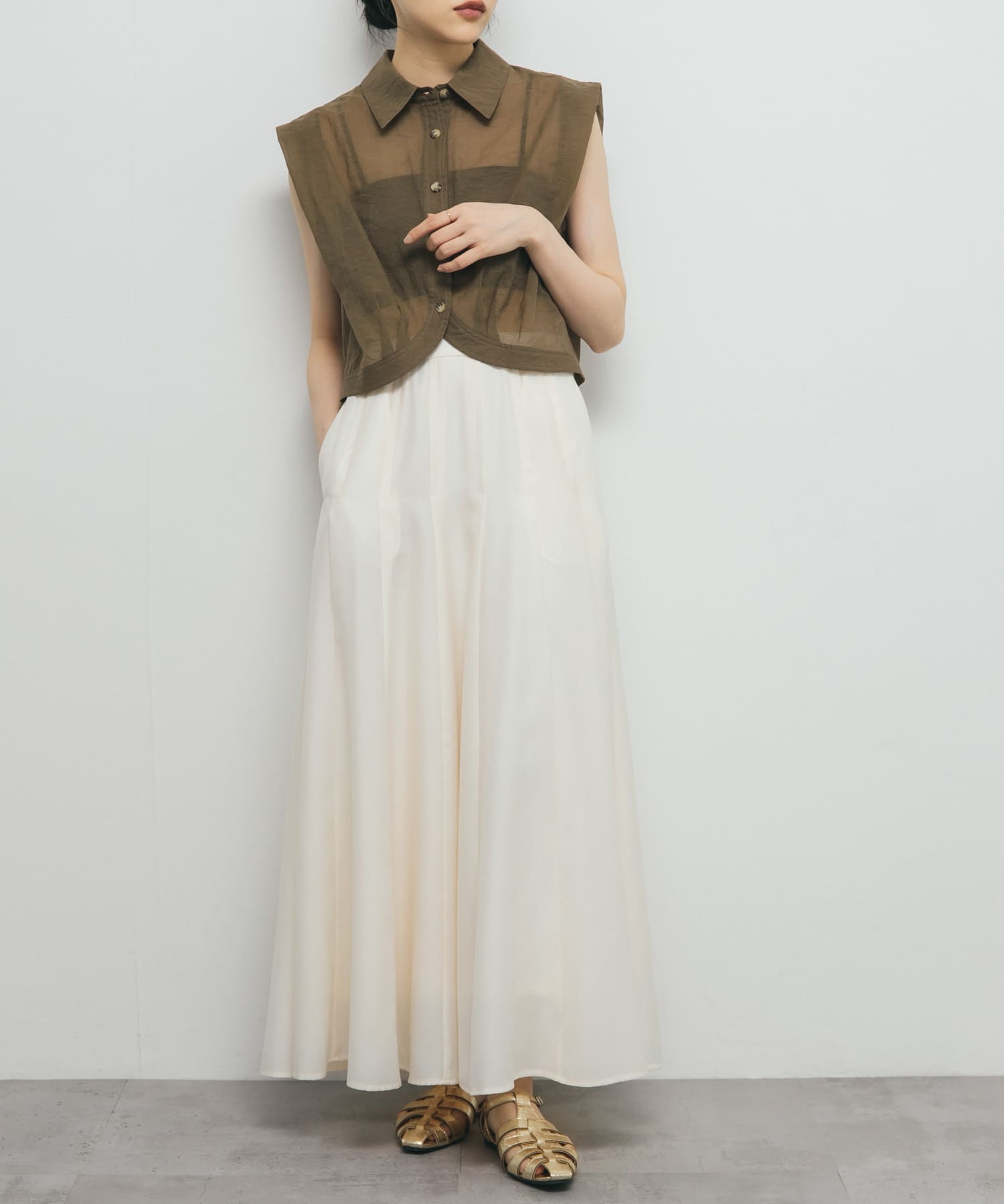 ワイドフレアシアースカート