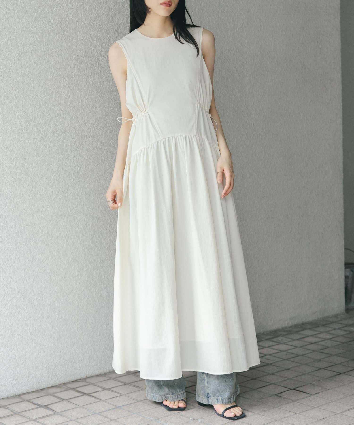 ノースリーブドロストワンピース