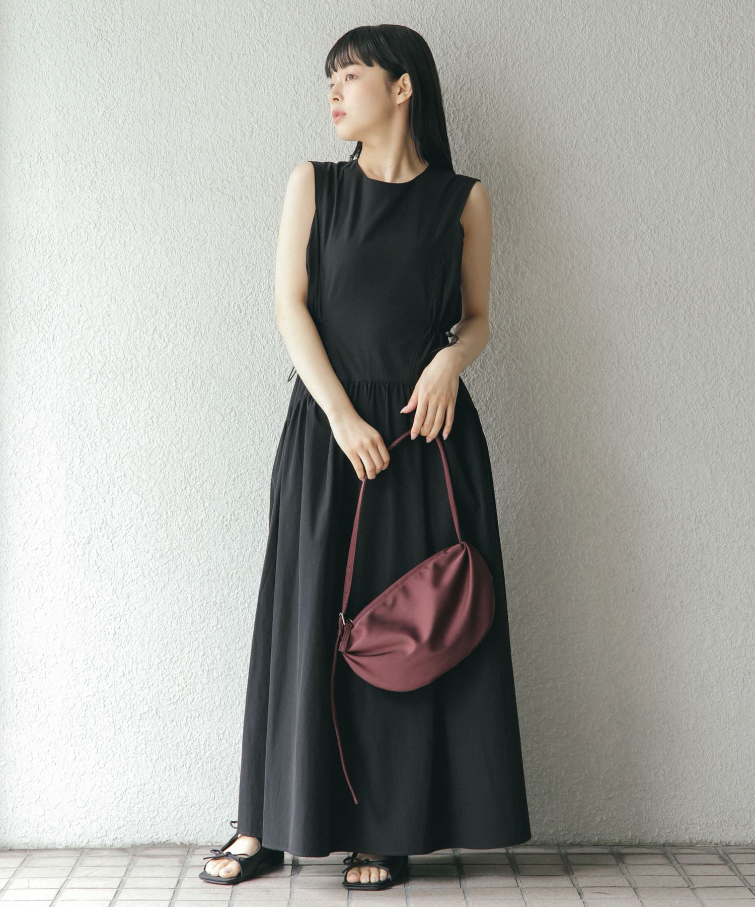 ノースリーブドロストワンピース