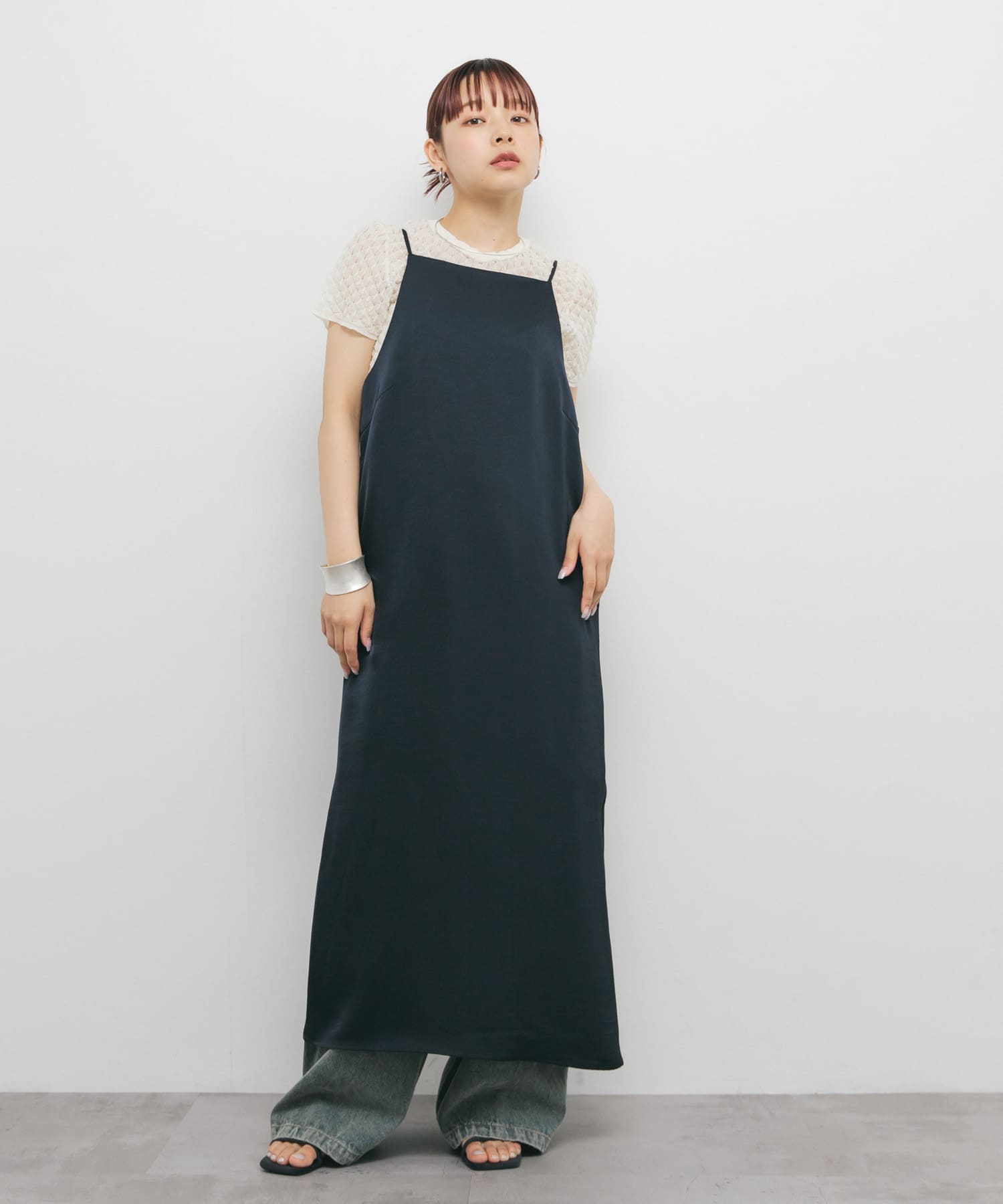 サテンキャミワンピース