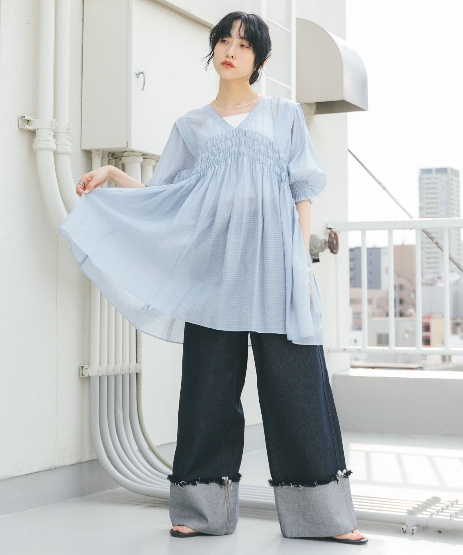 身長：160cm サイズ：one