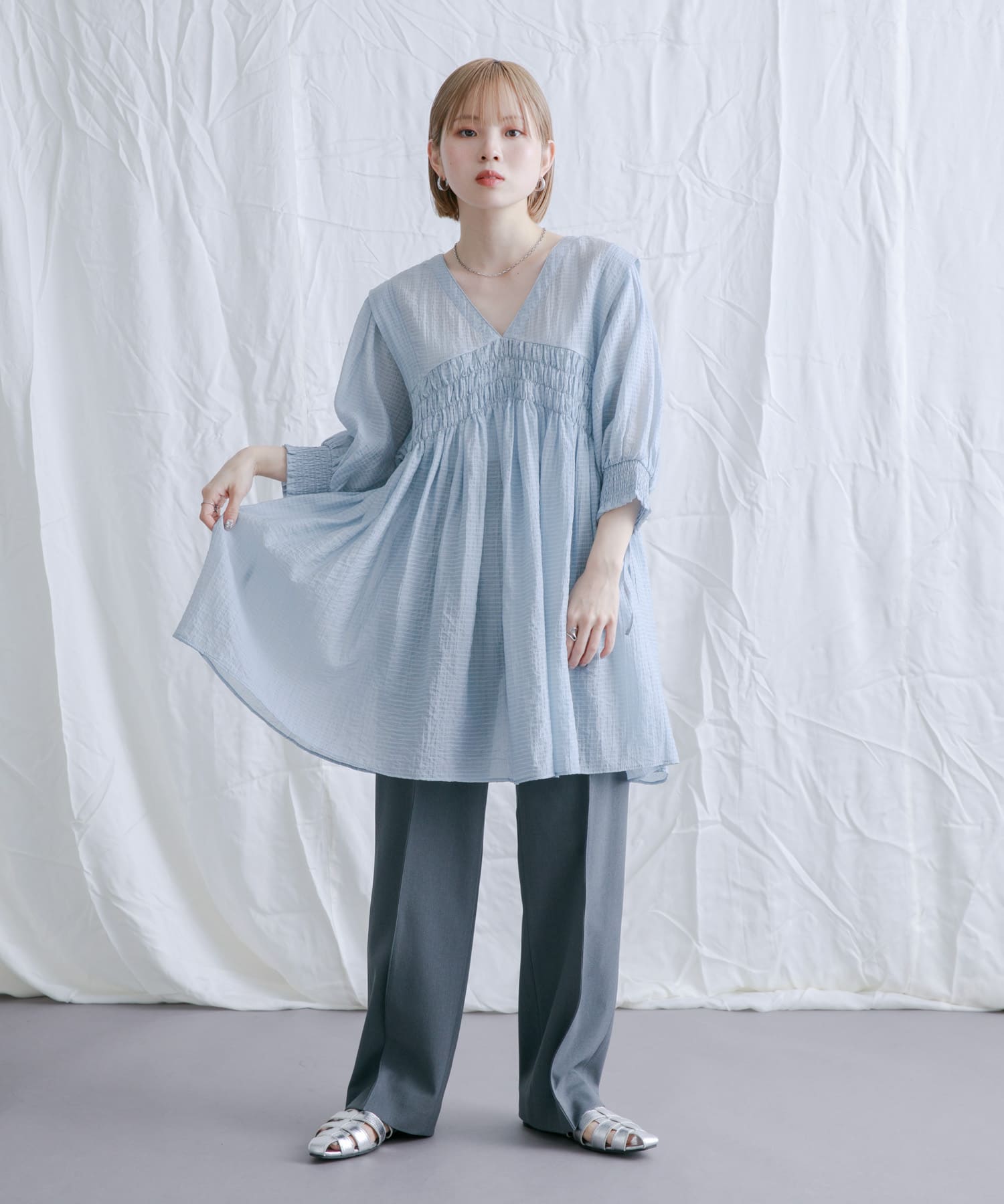 身長：153cm サイズ：one