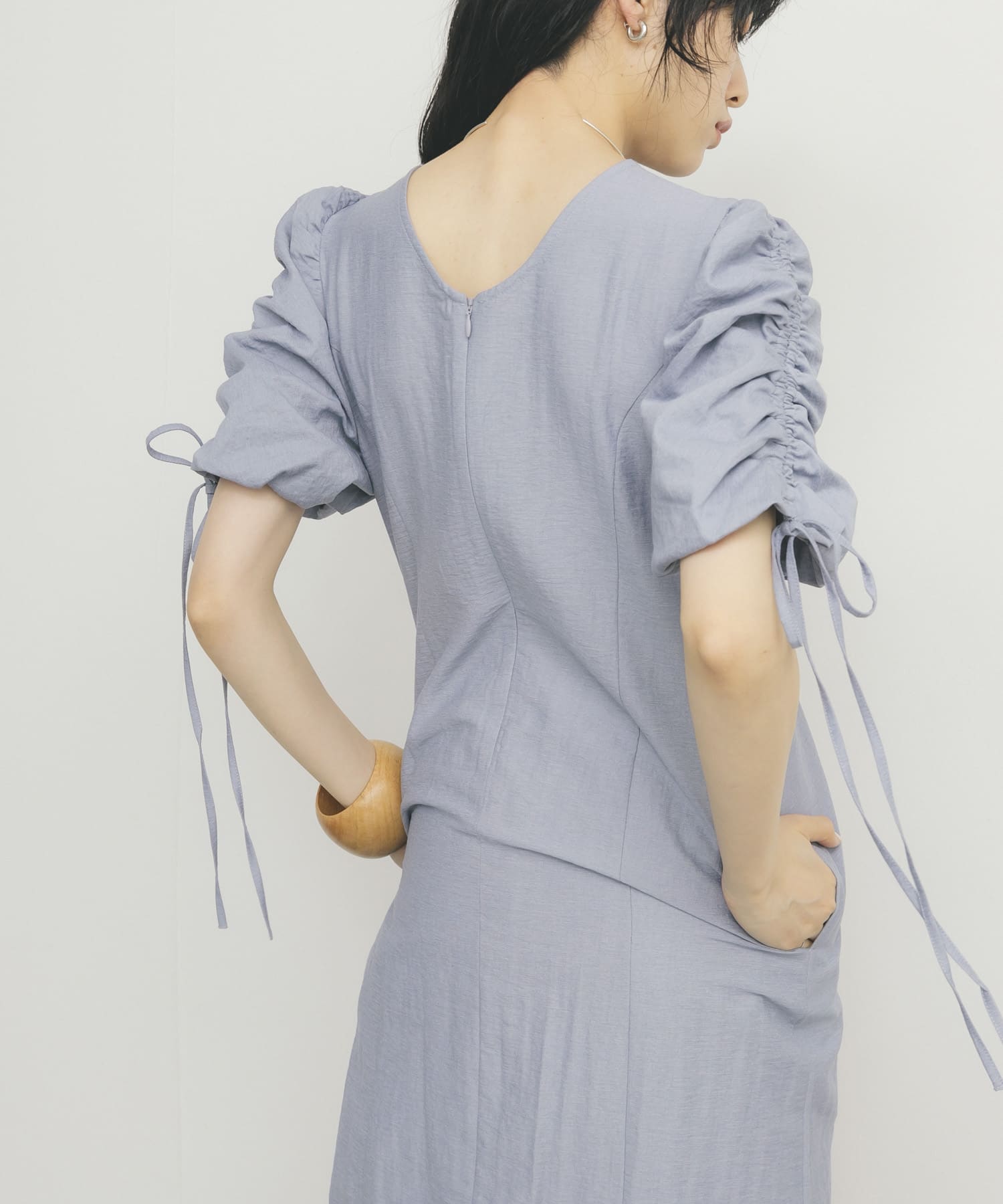 bn'from ワンピース 2サイズ展開』ドロストスリーブワンピース(36 L.BLUE