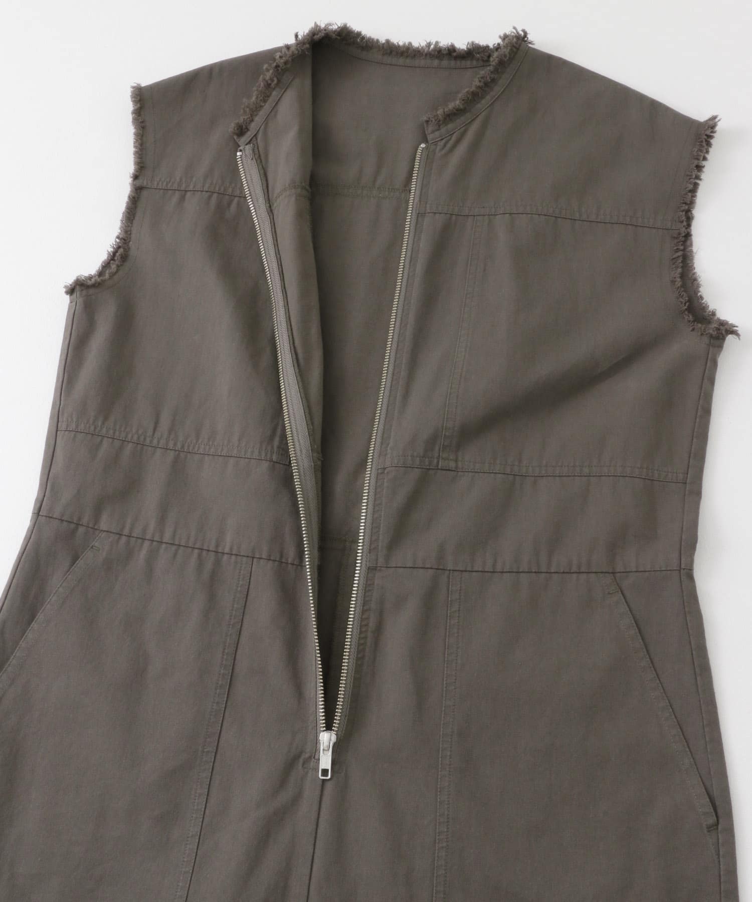 フロントZIPジャンプスーツ CHARCOAL one