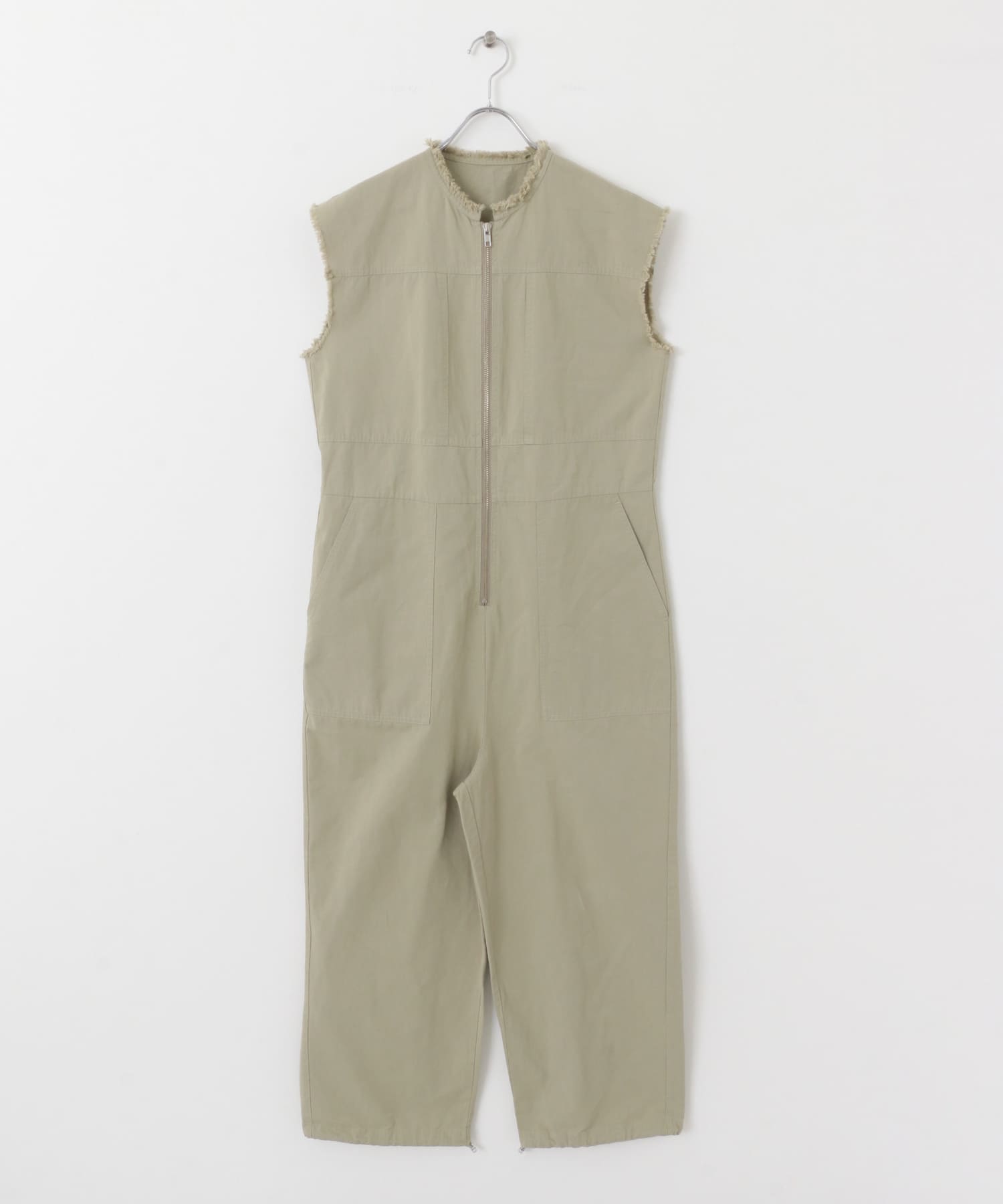 フロントZIPジャンプスーツ L.KHAKI one