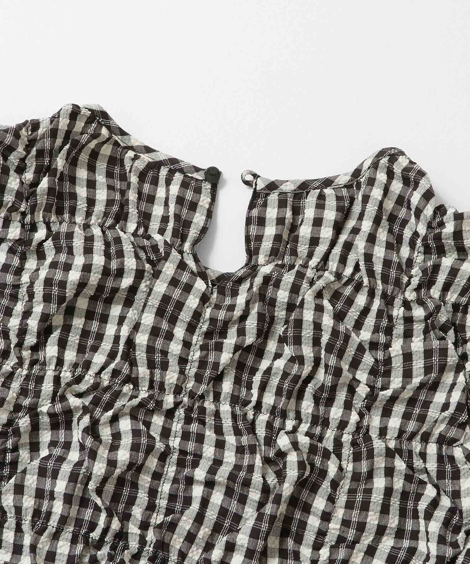 ランダムシャーリングチェックワンピース BLACK one