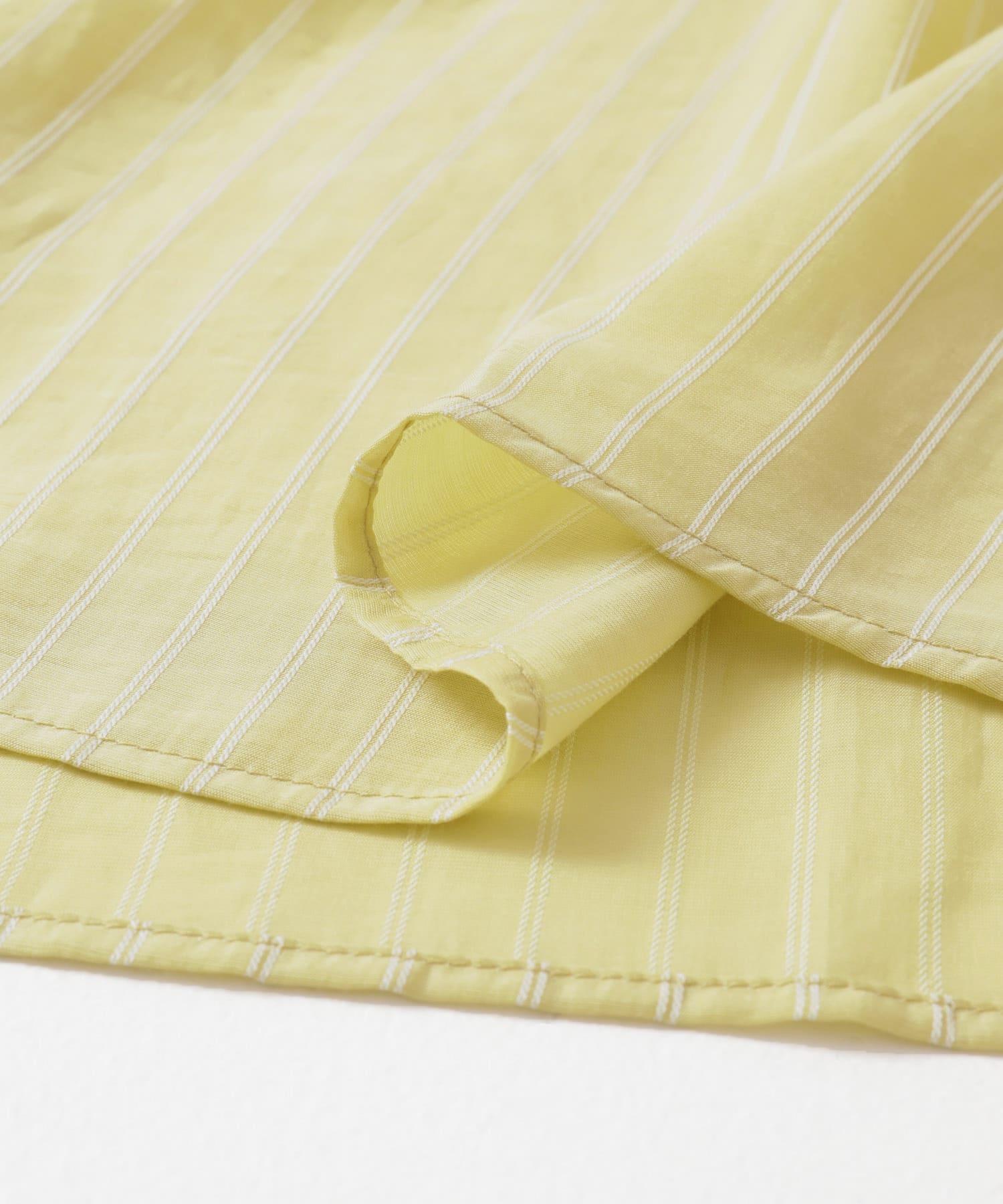 ボリュームスリーブストライプミニワンピース YELLOW one