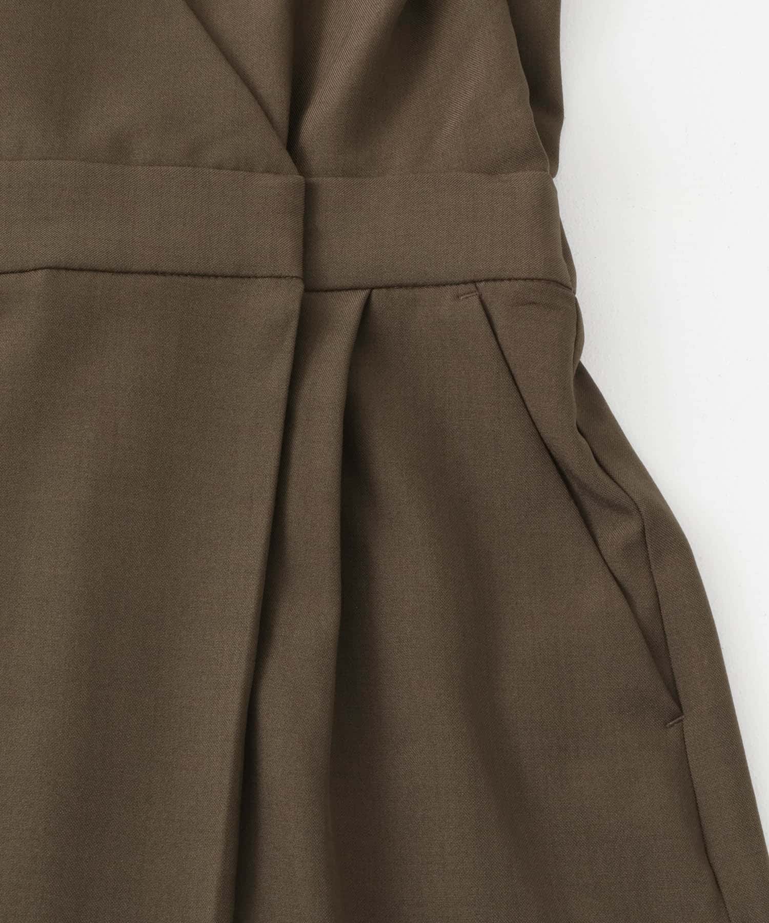 カシュクールラップジャンパースカート BROWN one