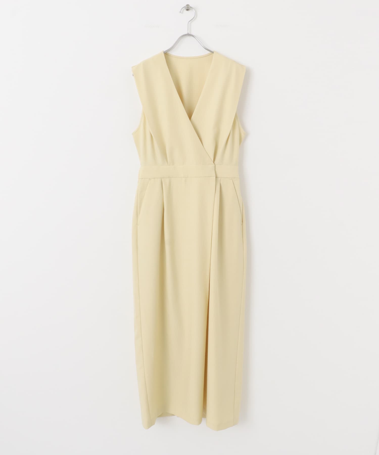 カシュクールラップジャンパースカート CUSTARD one