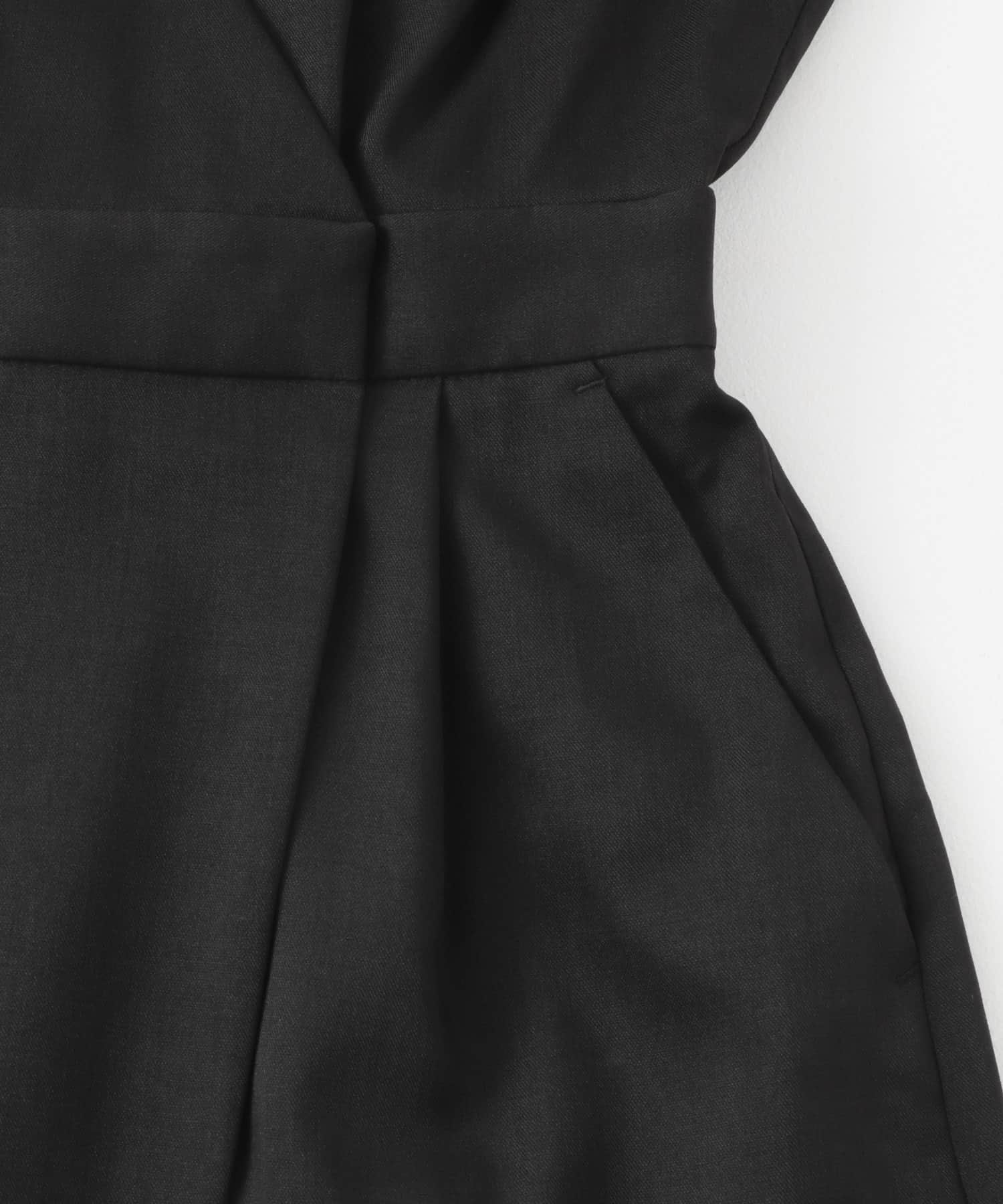 カシュクールラップジャンパースカート BLACK one