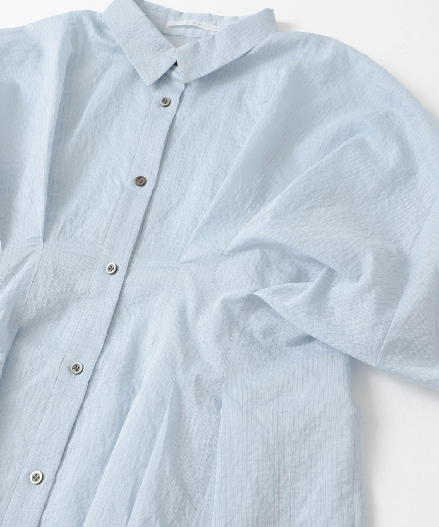 ウエストタックシアーストライプミニワンピース L.BLUE one