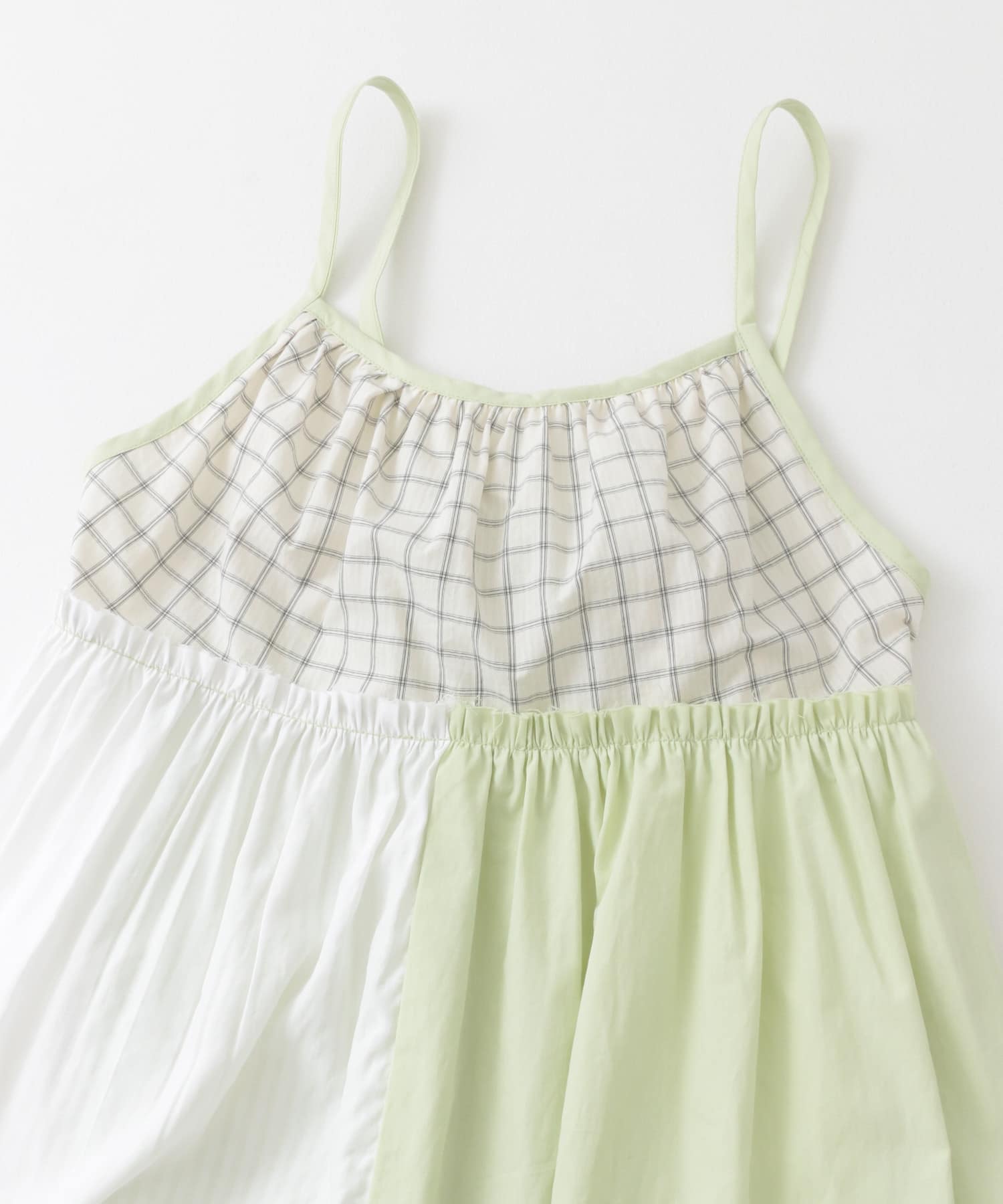 パッチワークミニキャミワンピース L.GREENMIX one