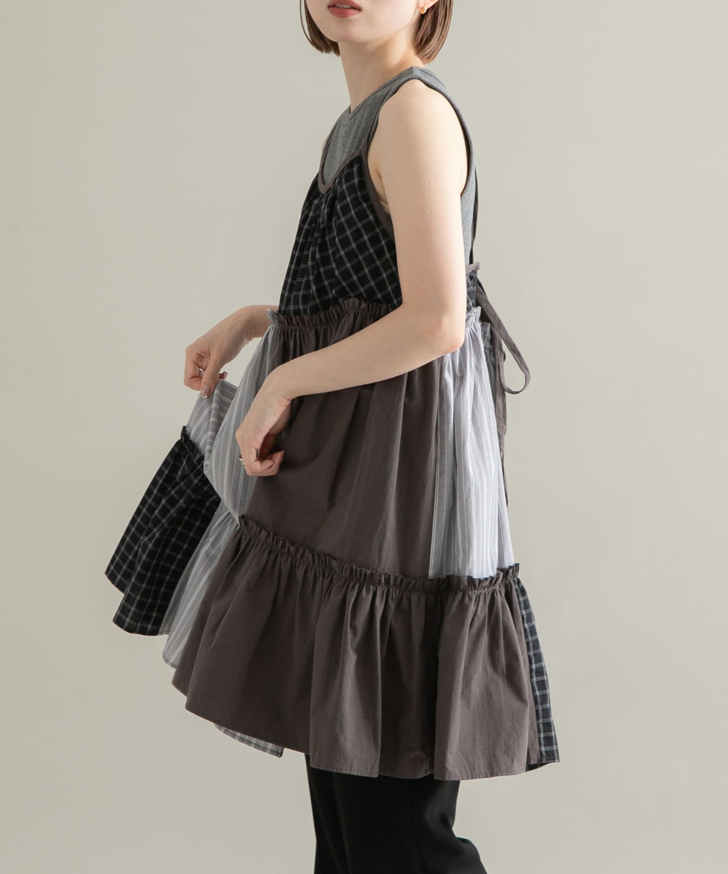 パッチワークミニキャミワンピース