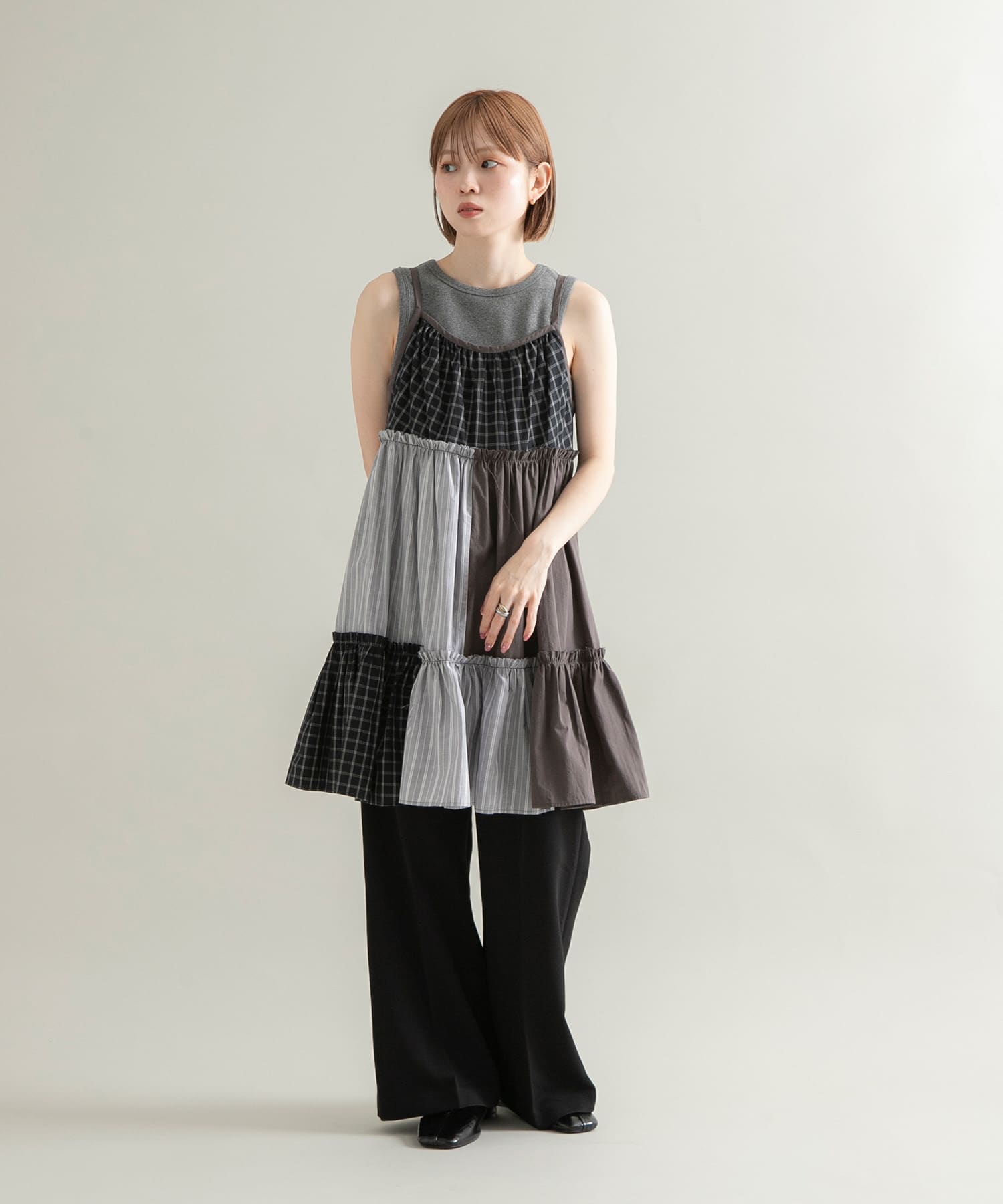 美品　KAPITAL キャピタル パッチワーク ポジャギ　ノースリーブワンピース 美品 KAPITAL キャピタル パッチワーク ポジャギ ノースリーブ