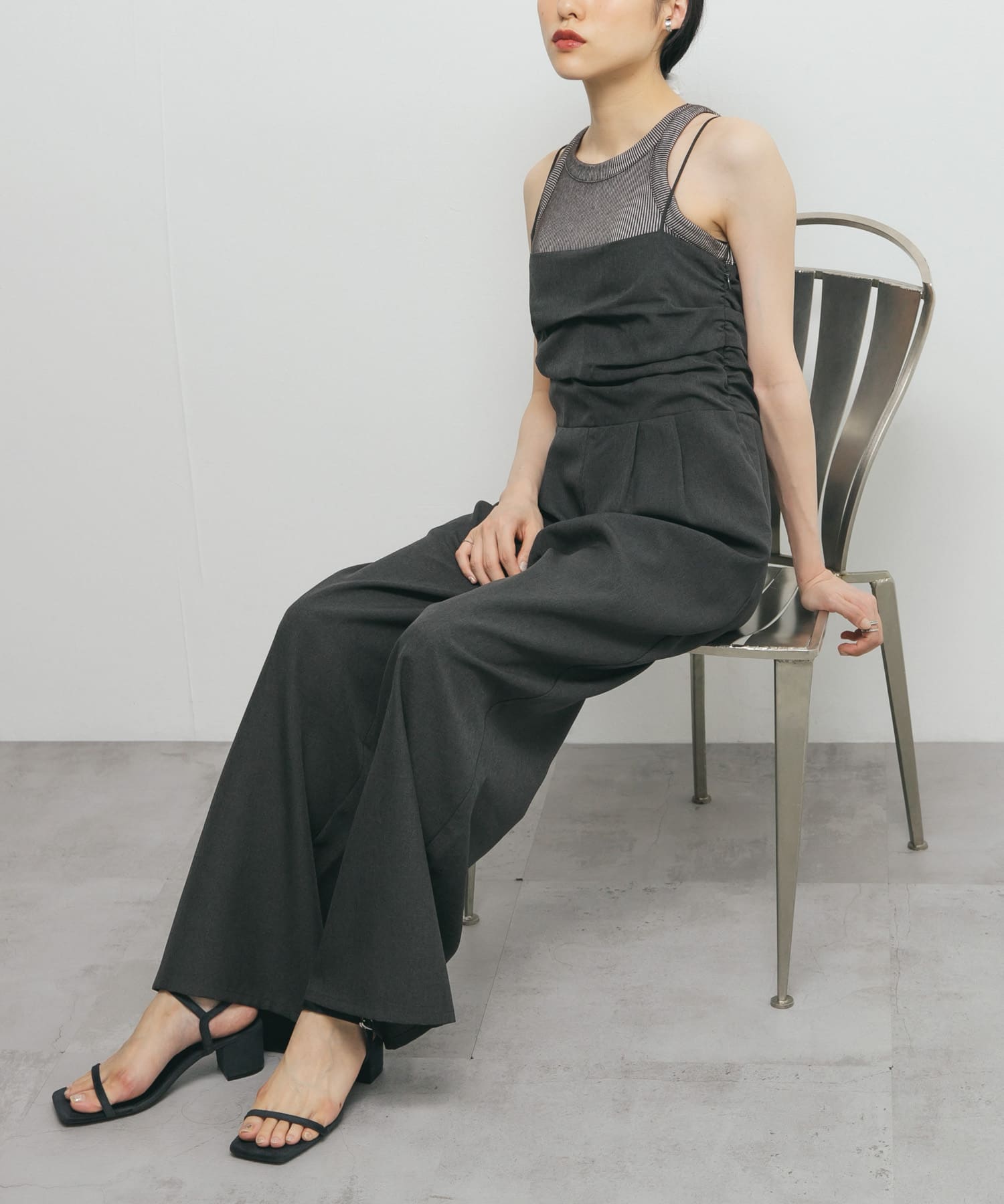 バックオープンキャミサロペット