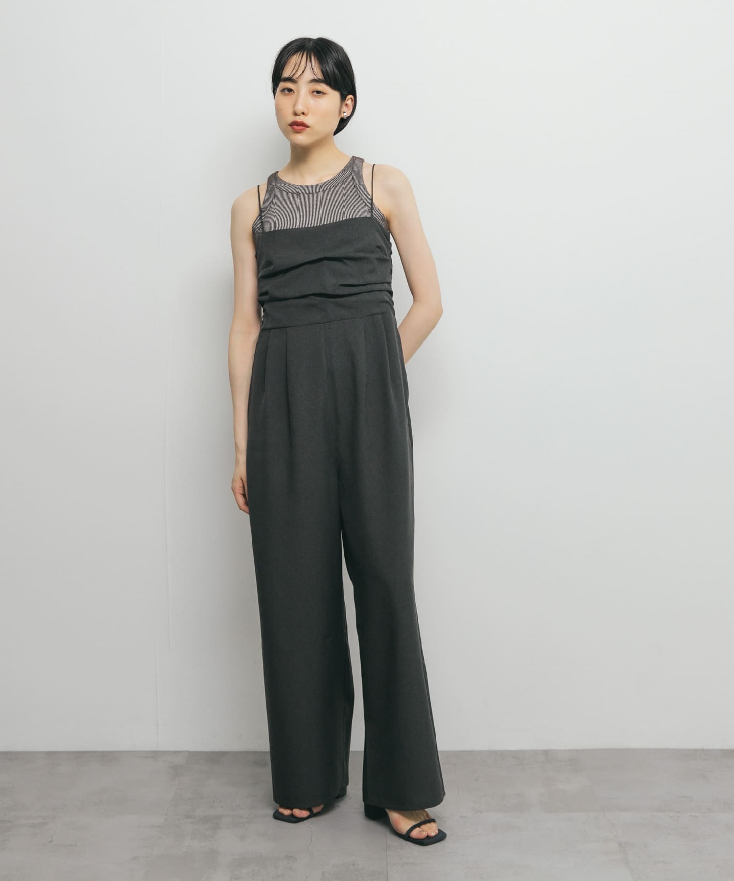 KBF◆WIDEキャミサロペット◆MOSS GRAY◆ONE KBF（ケイビーエフ）の「WIDEキャミサロペット（サロペット