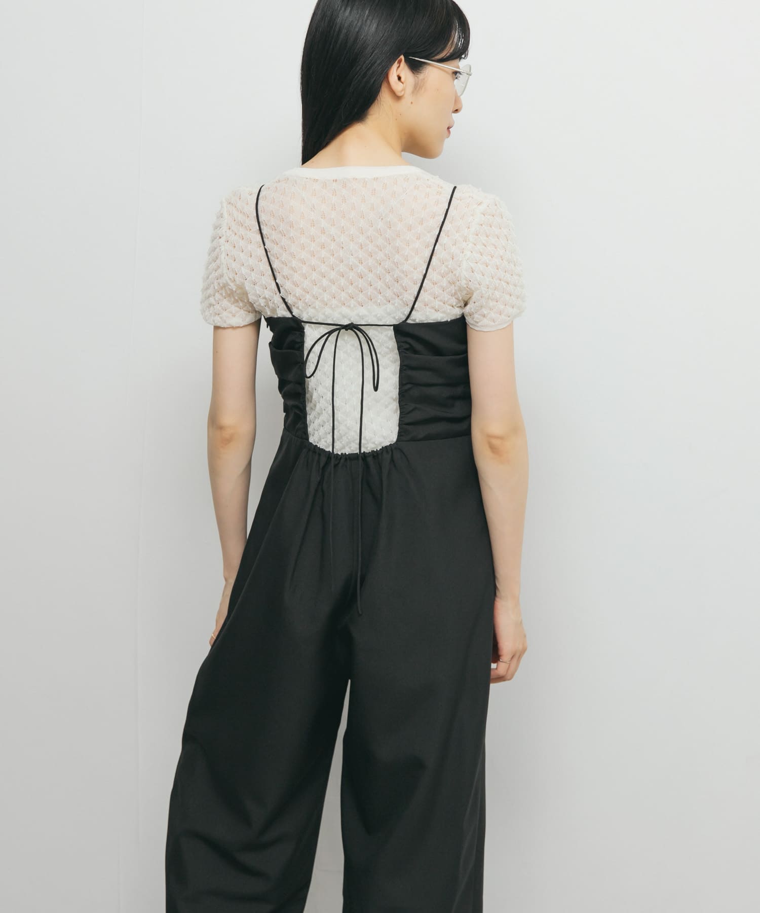 バックオープンキャミサロペット