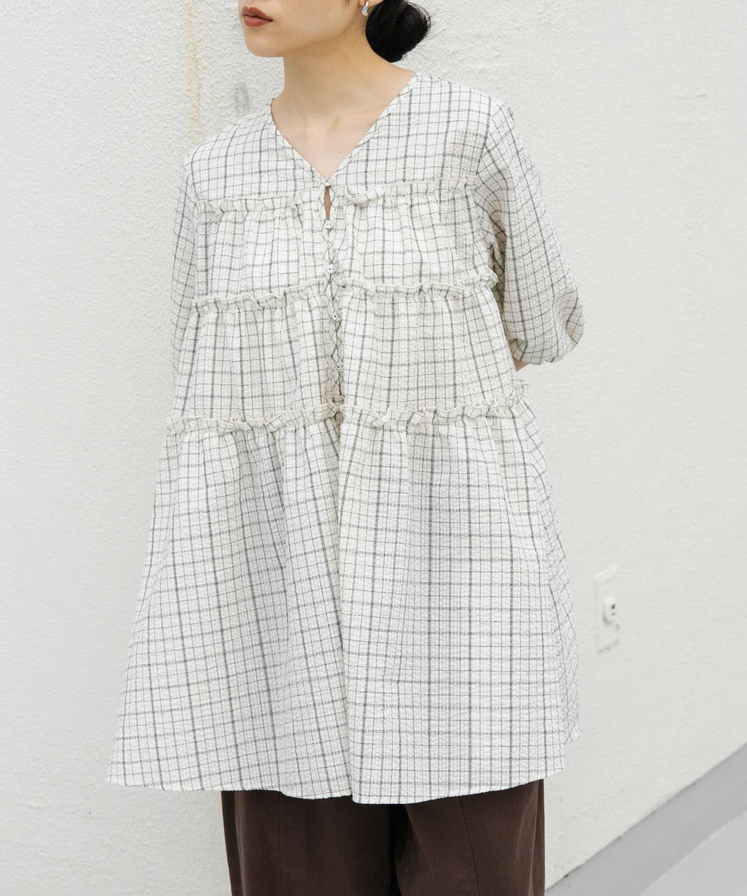 サッカーチェックミニワンピース