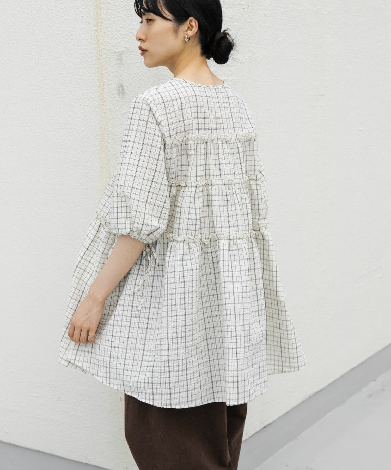 サッカーチェックミニワンピース(one BLK×IVO): ワンピース｜URBAN