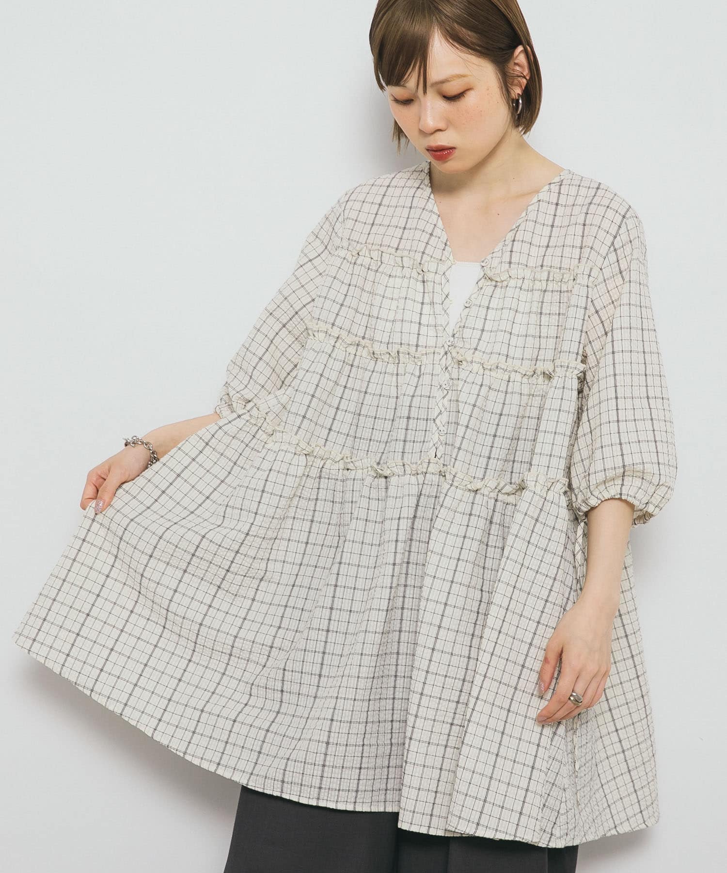 身長：153cm サイズ：one