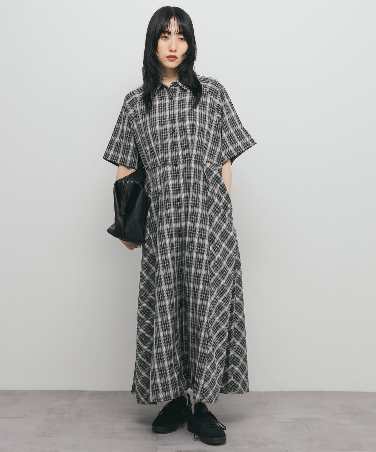チェックWIDEフレアワンピース
